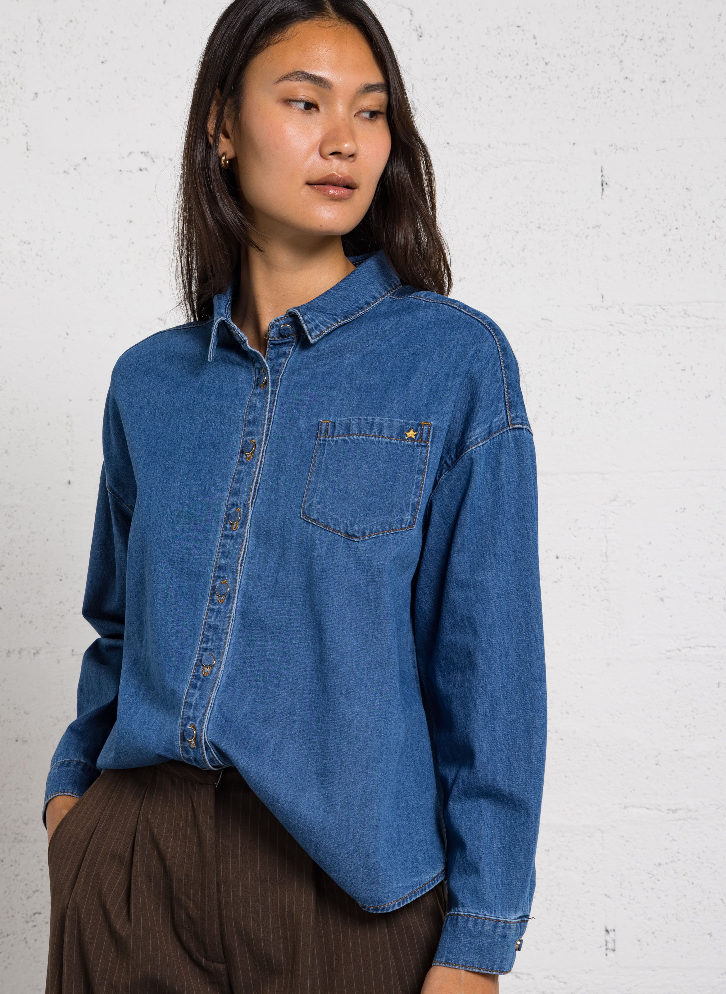 Weite Denim-Bluse LA PETITE ETOILE