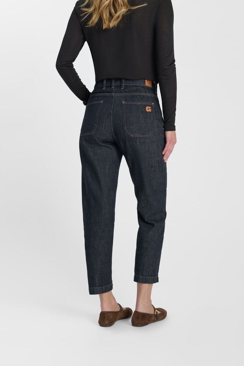 Loose, oversized girlfriend jeans, 7/8 length LE TEMPS DES CERISES Blue