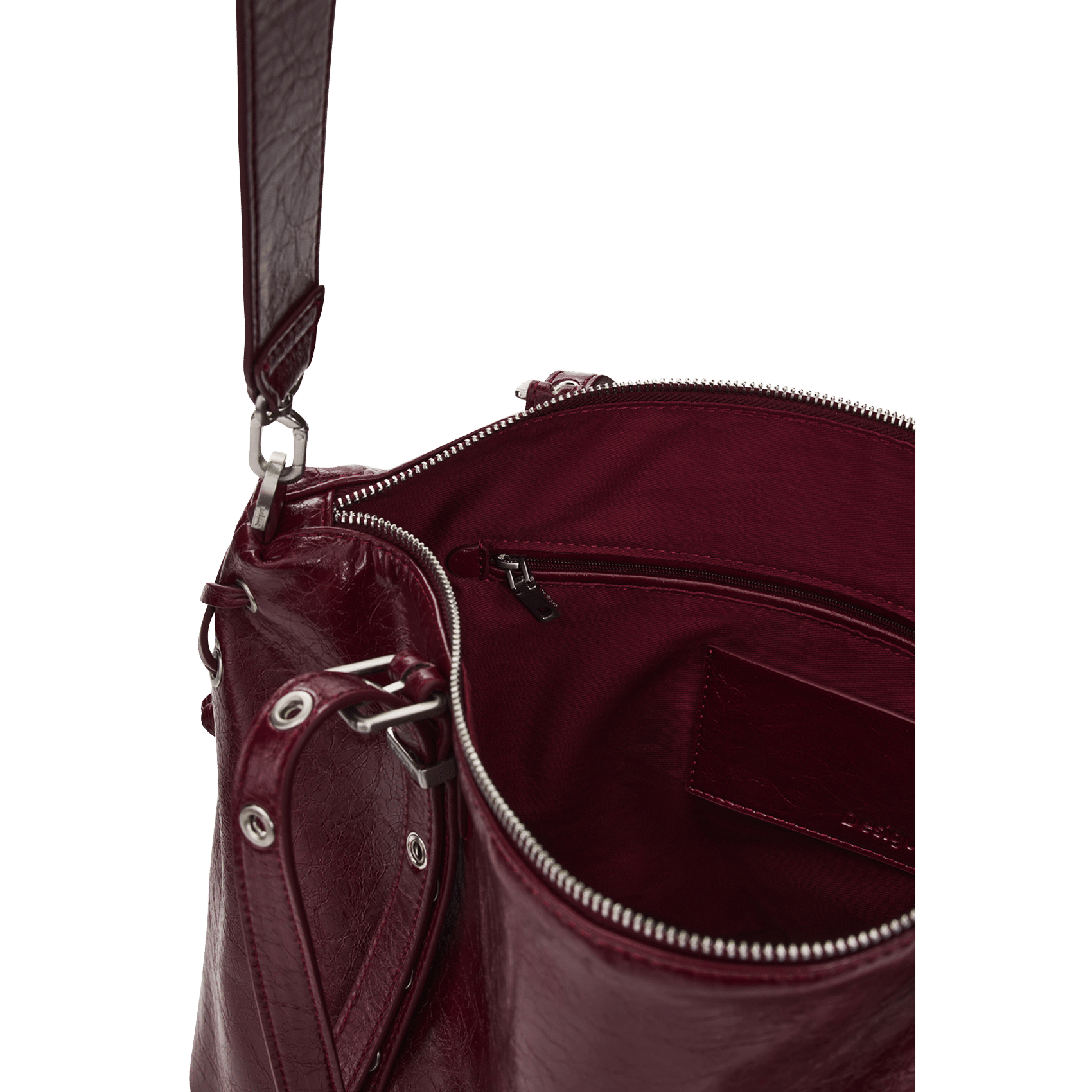 Leather-effect tote bag DESIGUAL Red