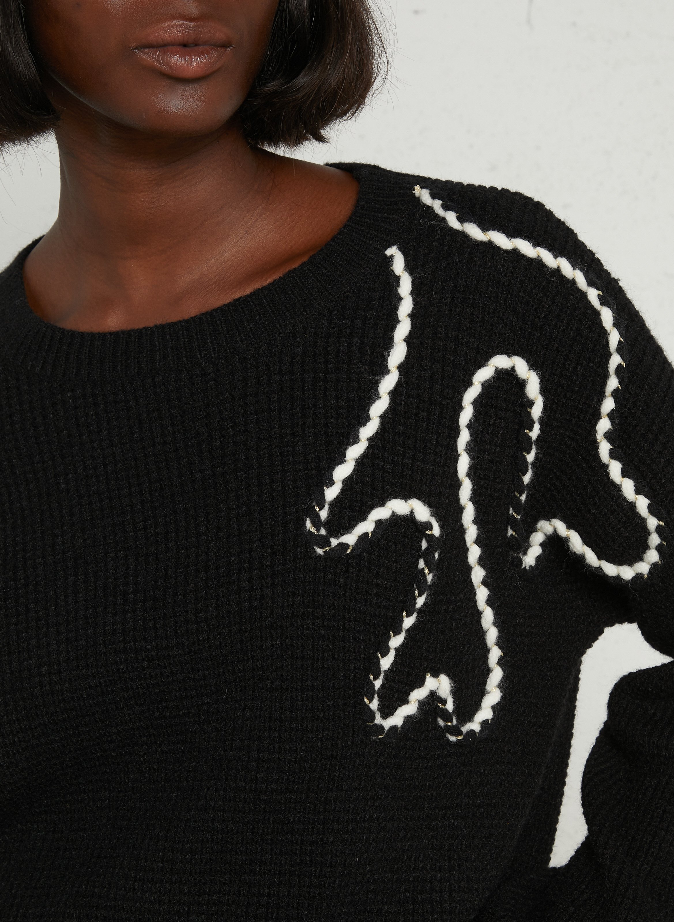 Weiter Pullover mit Rundhalsausschnitt THE KORNER Schwarz