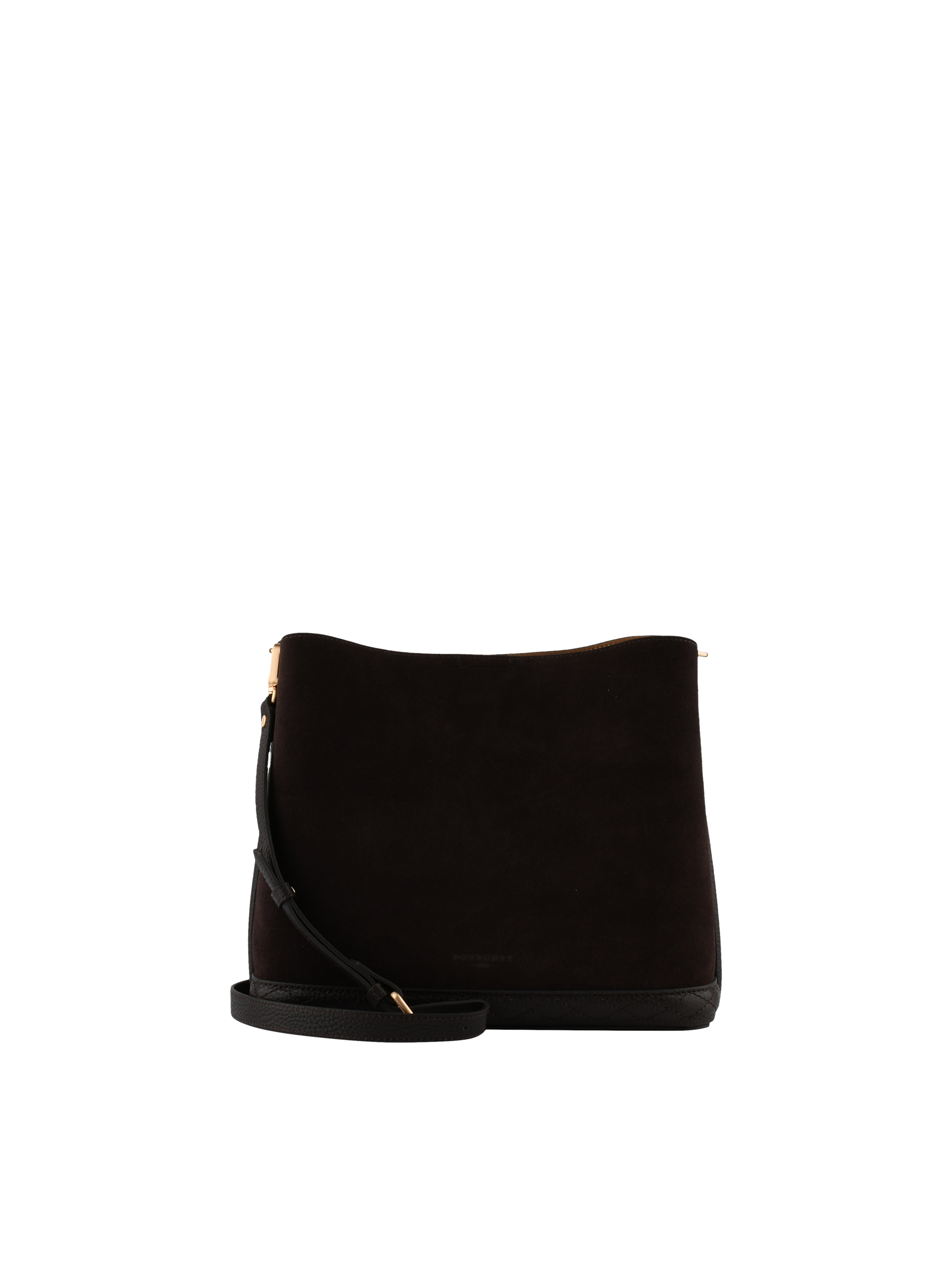 Sac porté épaule en cuir de vachette façon daim POURCHET Marron