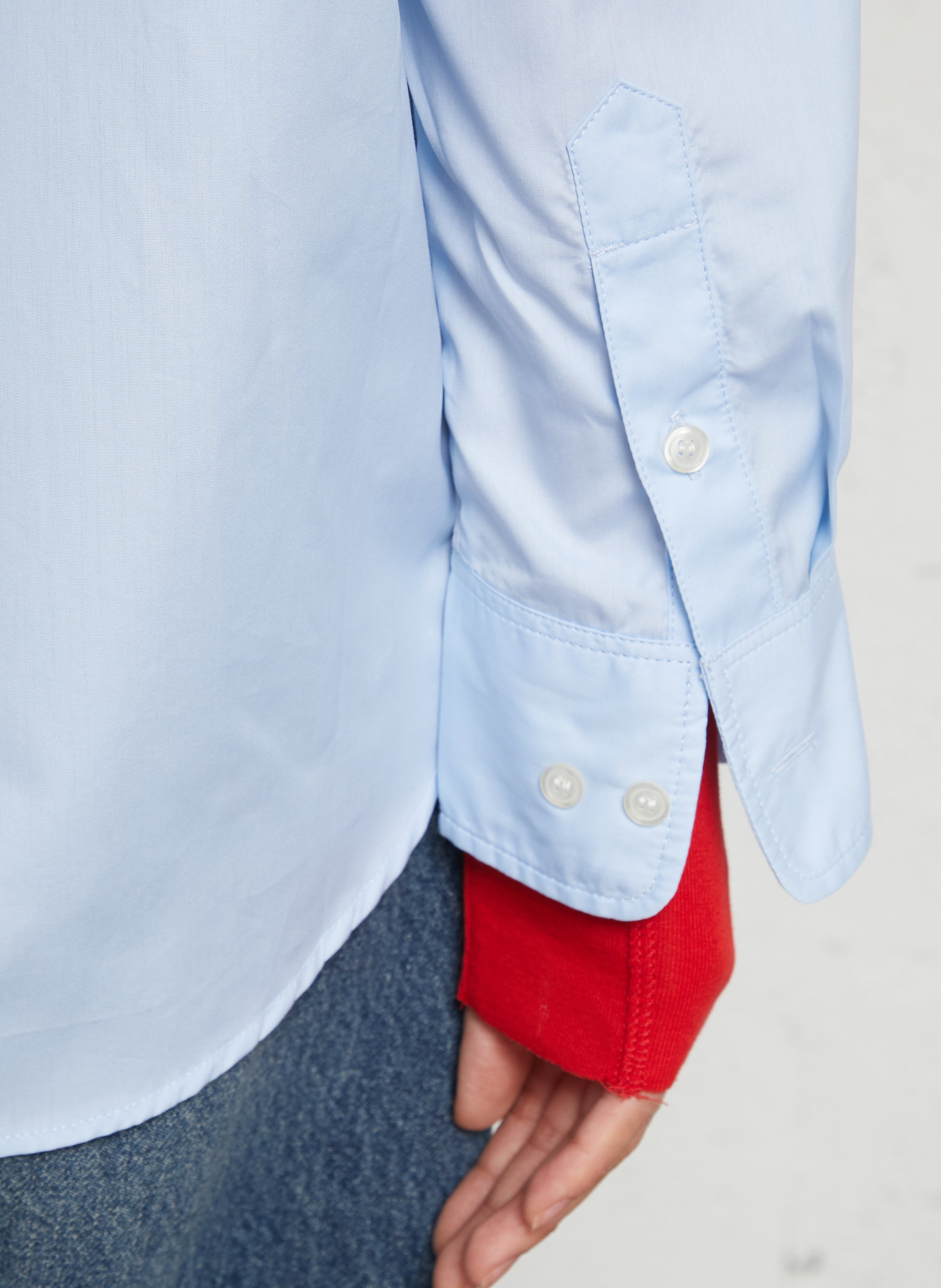 Chemise col classique en coton bio SOEUR Bleu
