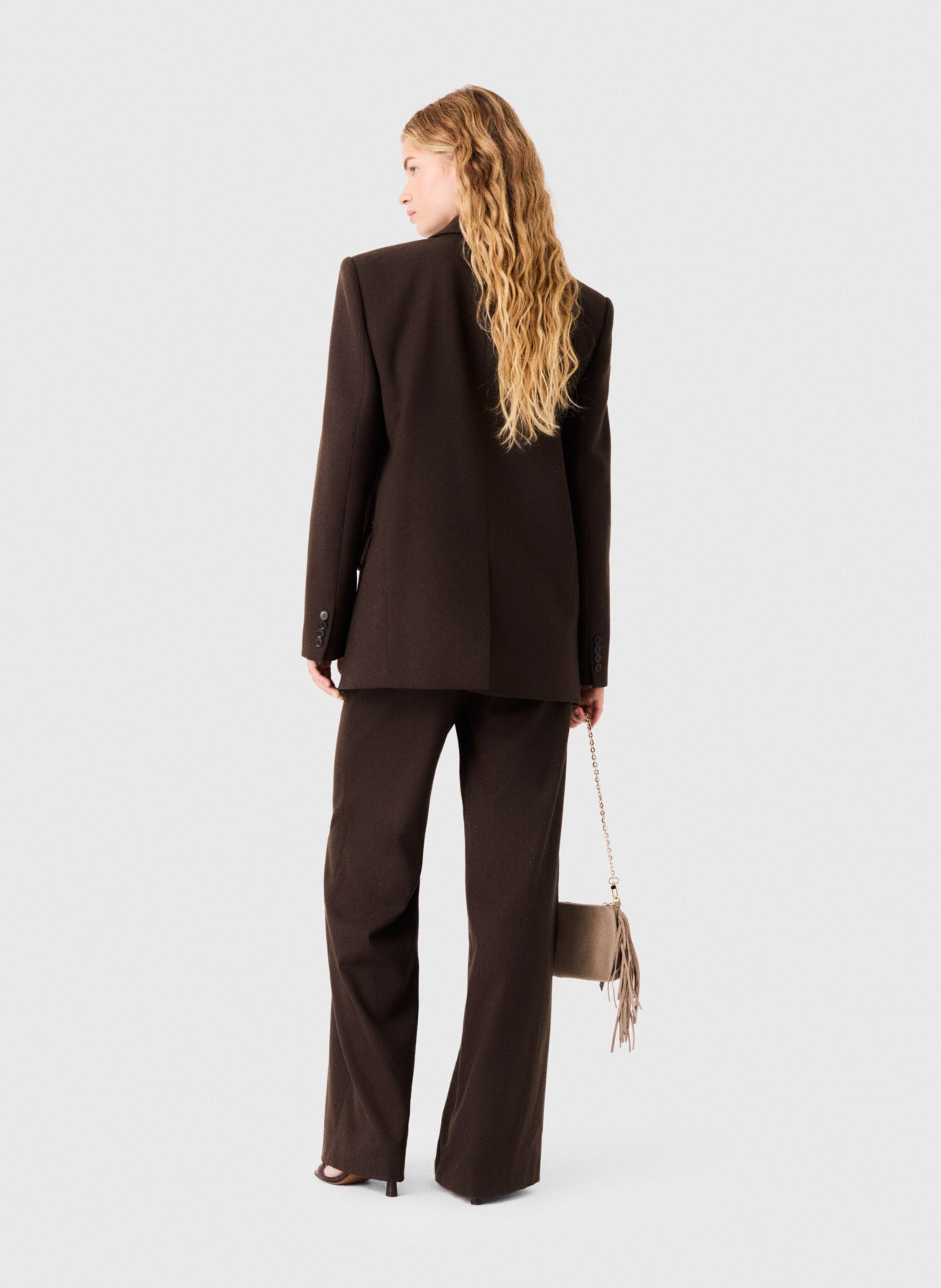 Blazer met rechte snit versierd met strass MAJE Bruin