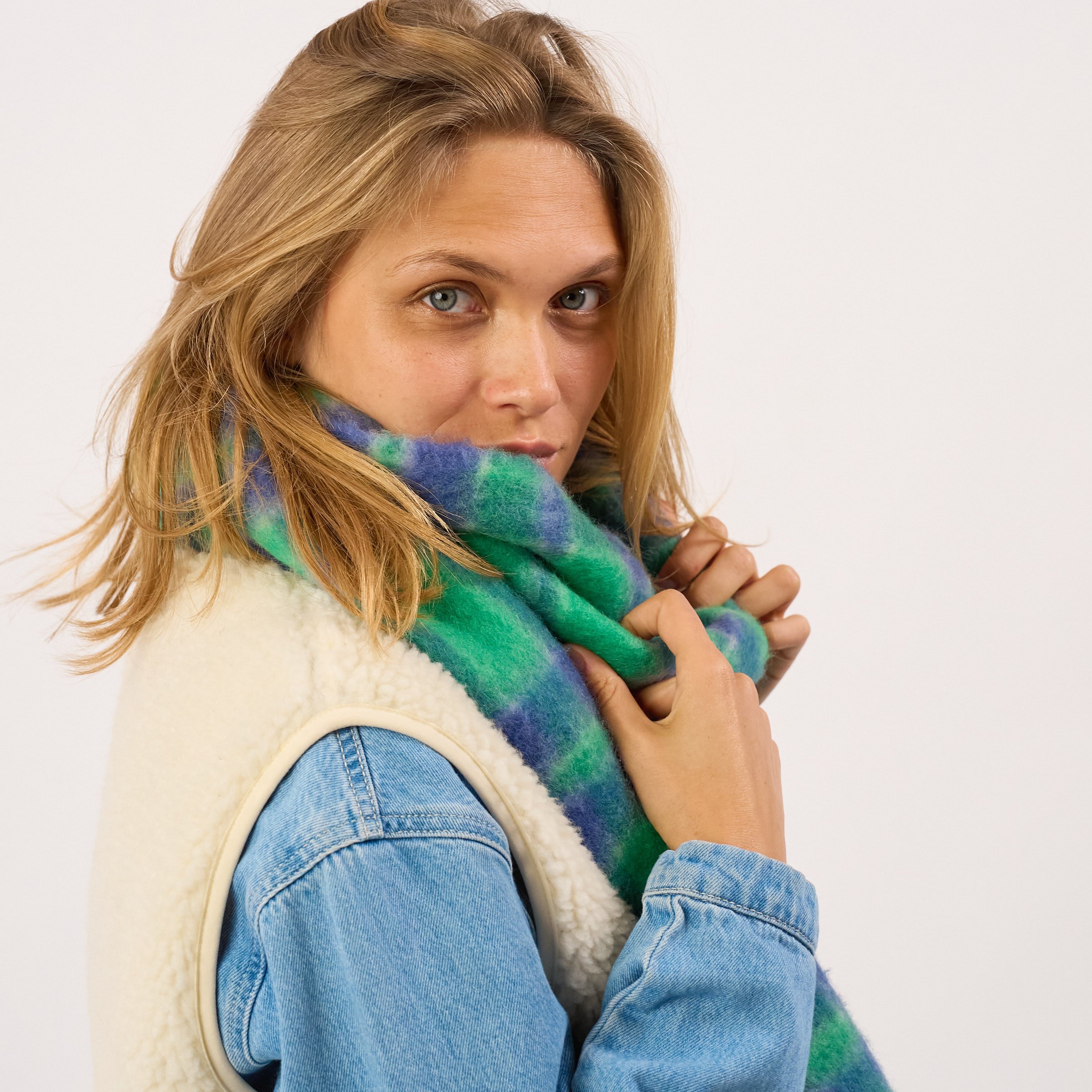 Regular wool scarf BILLYBELT Blue