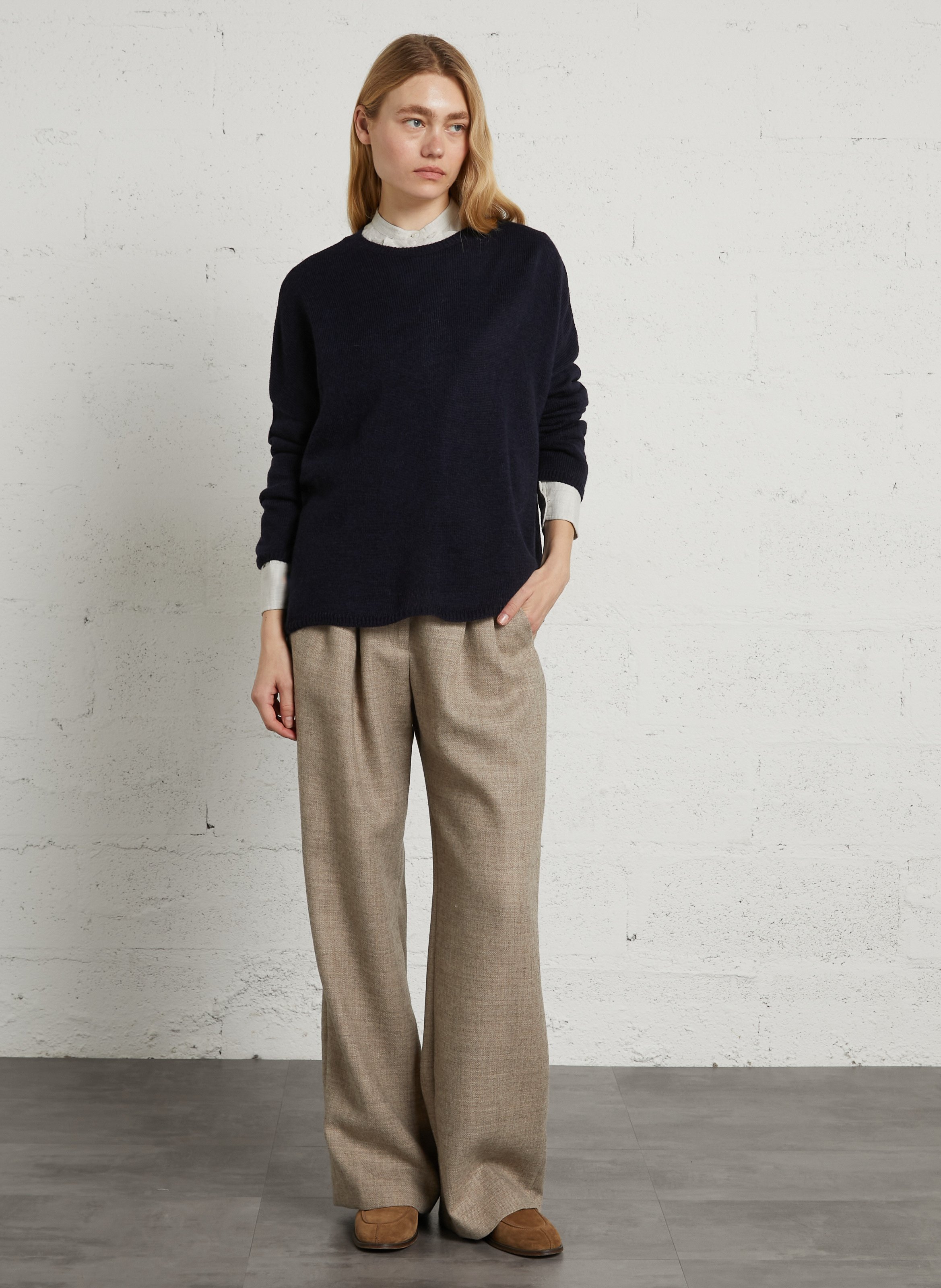 Round-neck wool-blend sweater MASSCOB Blue