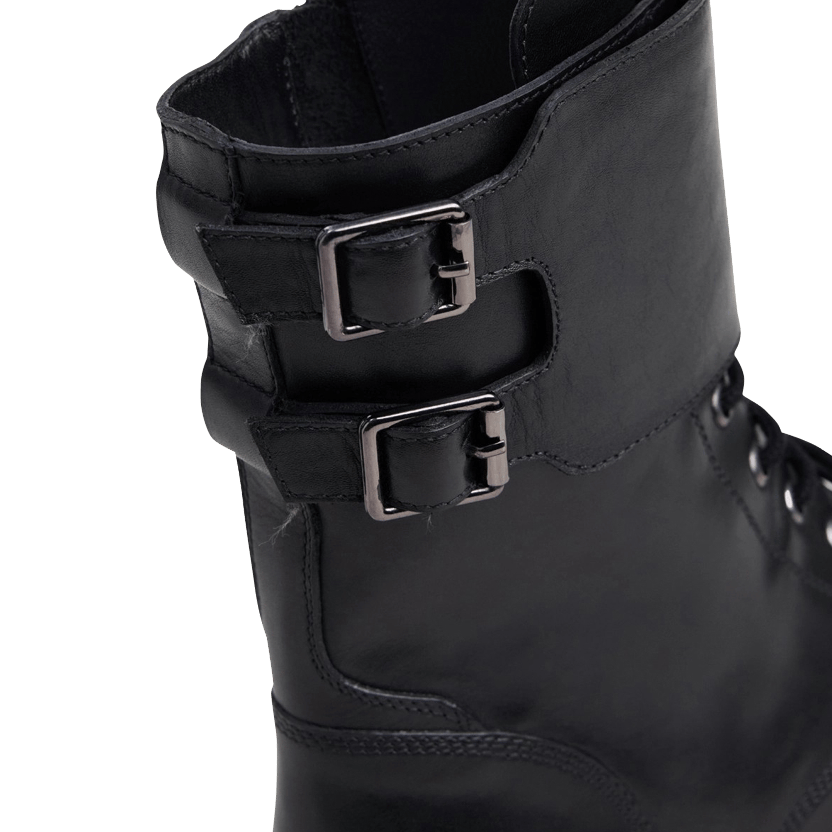 Bottines à lacets et boucles en cuir JONAK Noir