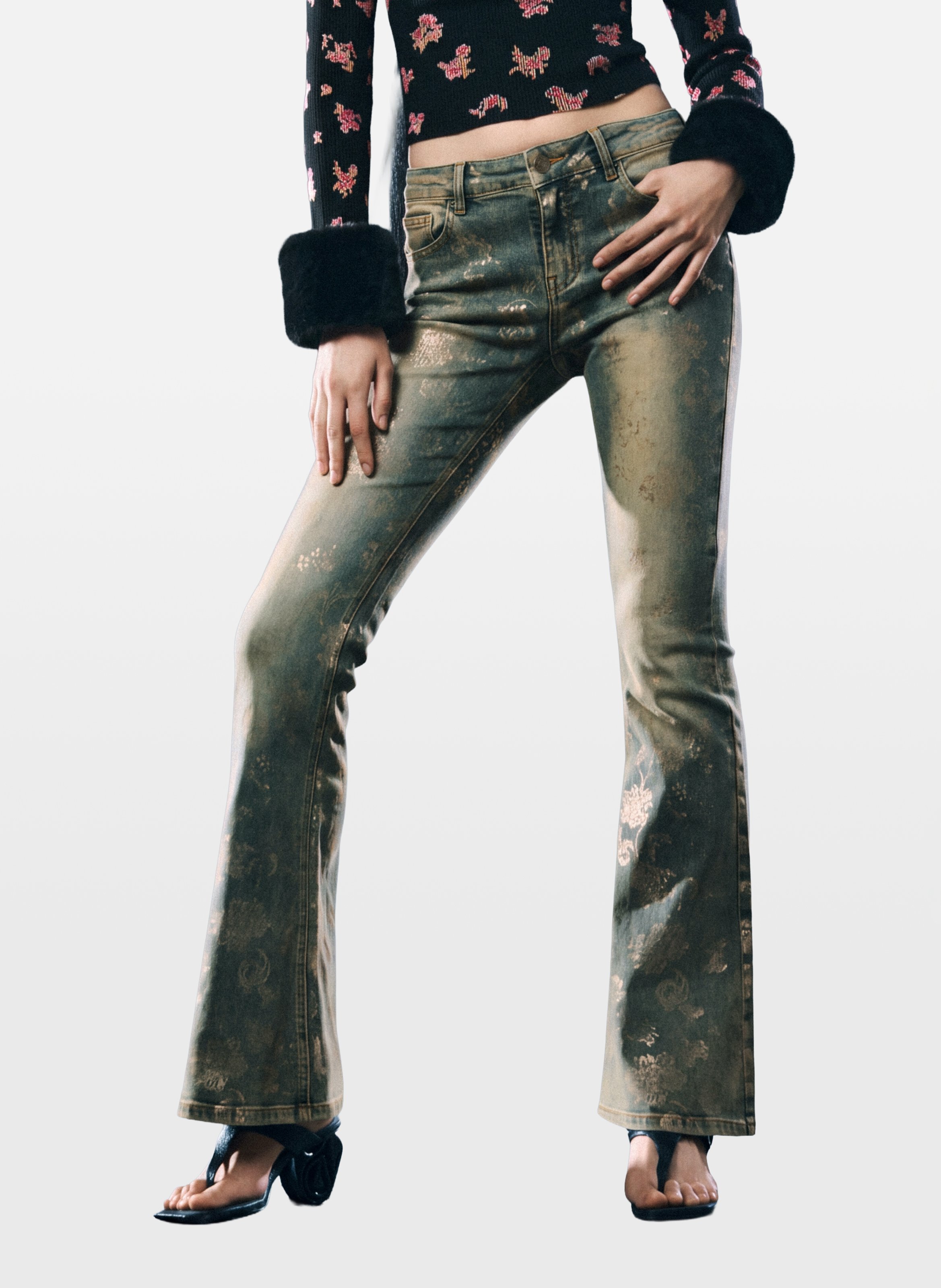 Jean évasé à motif  DESIGUAL Bleu