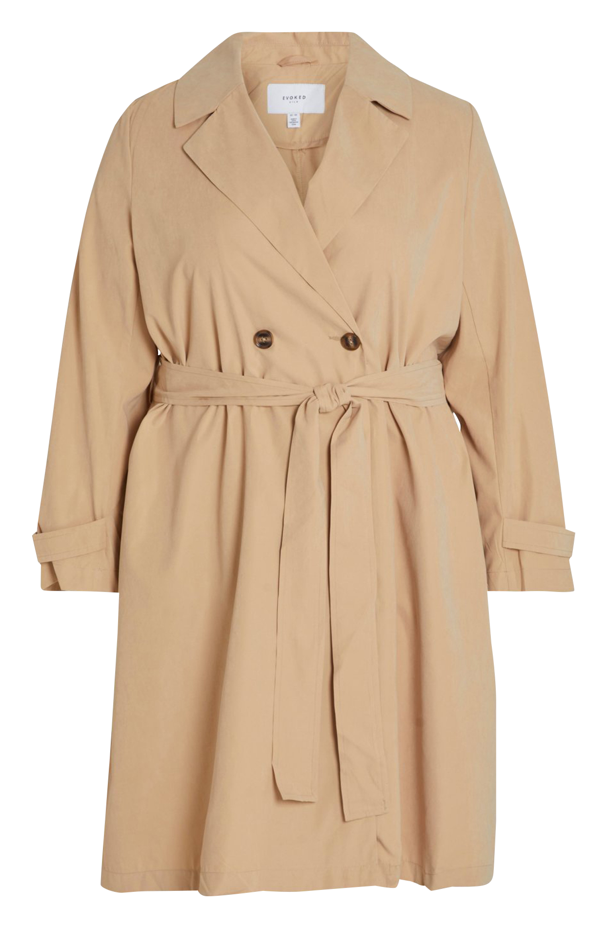 Trench-coat droit ceinturé EVOKED Marron