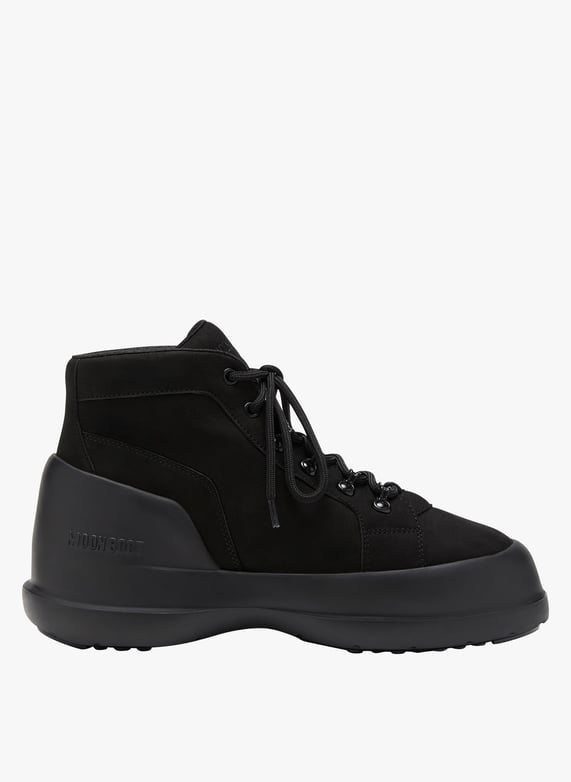 Botines de terciopelo con cordones Negro Moon boot Hombre