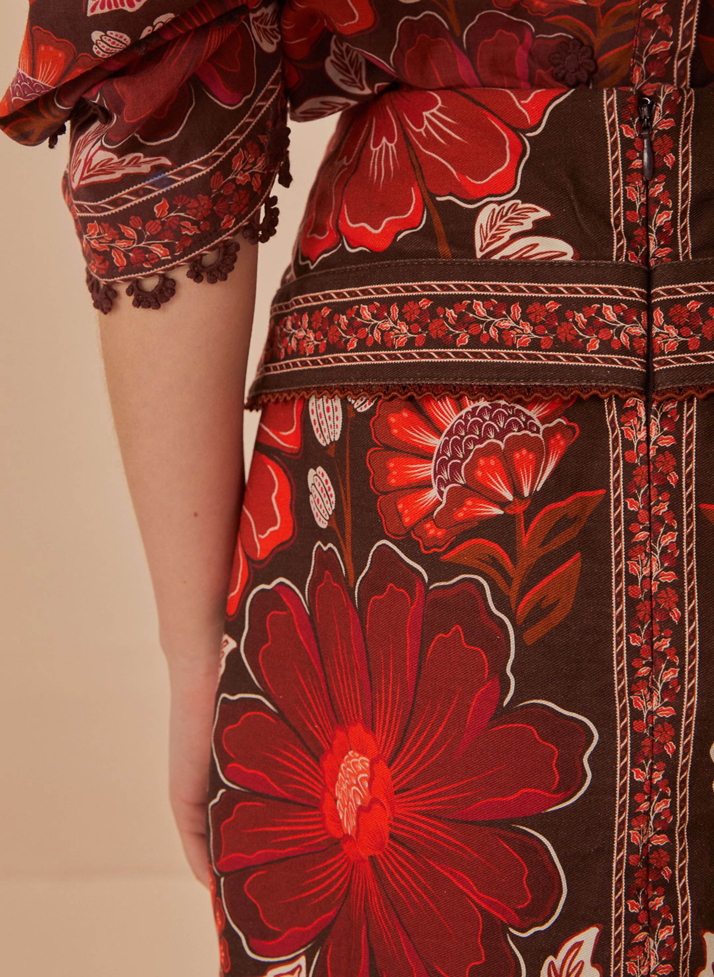 Tapestry skirt FARM RIO Brown