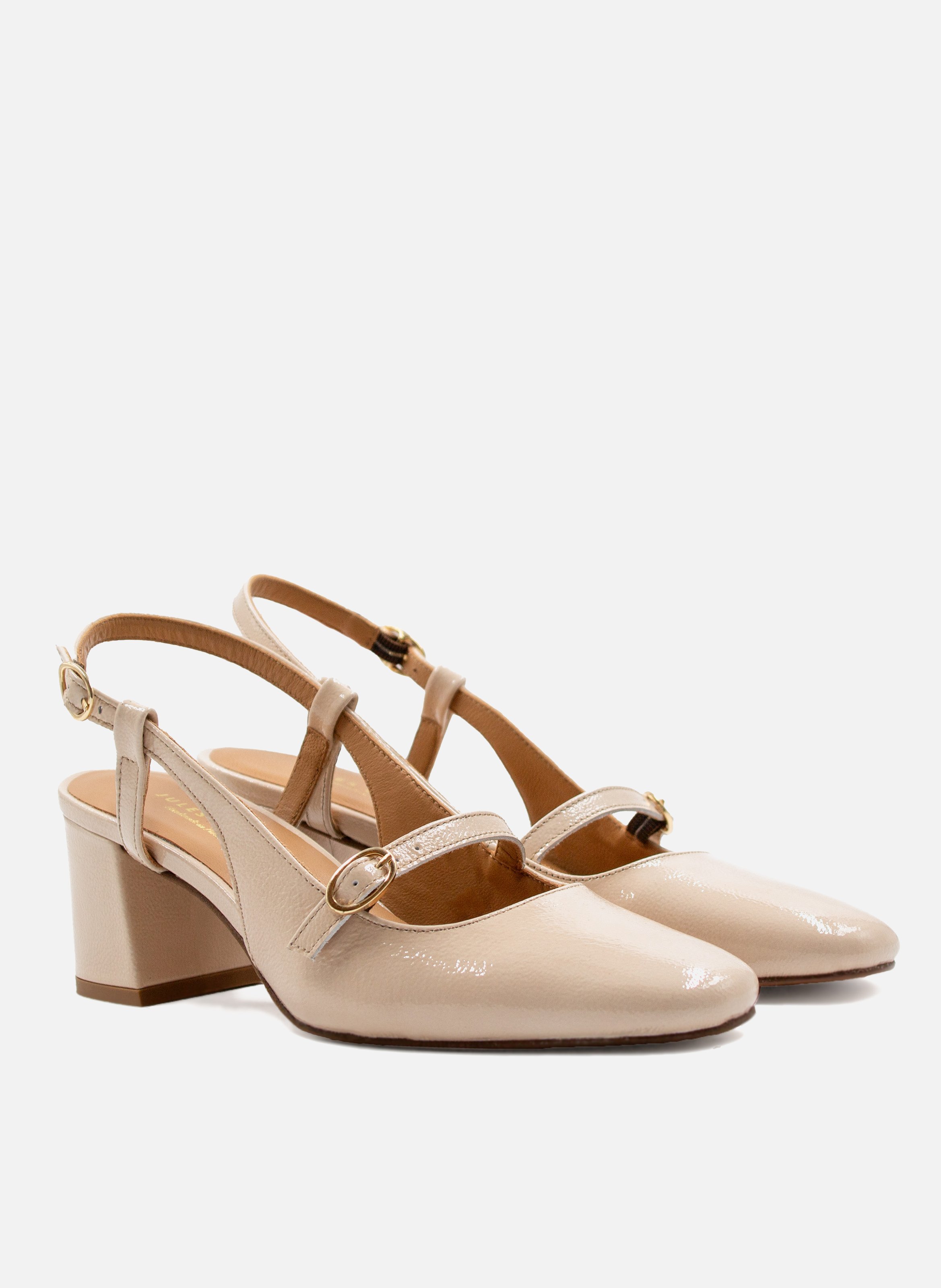 Patent leather slingbacks JULES & JENN White