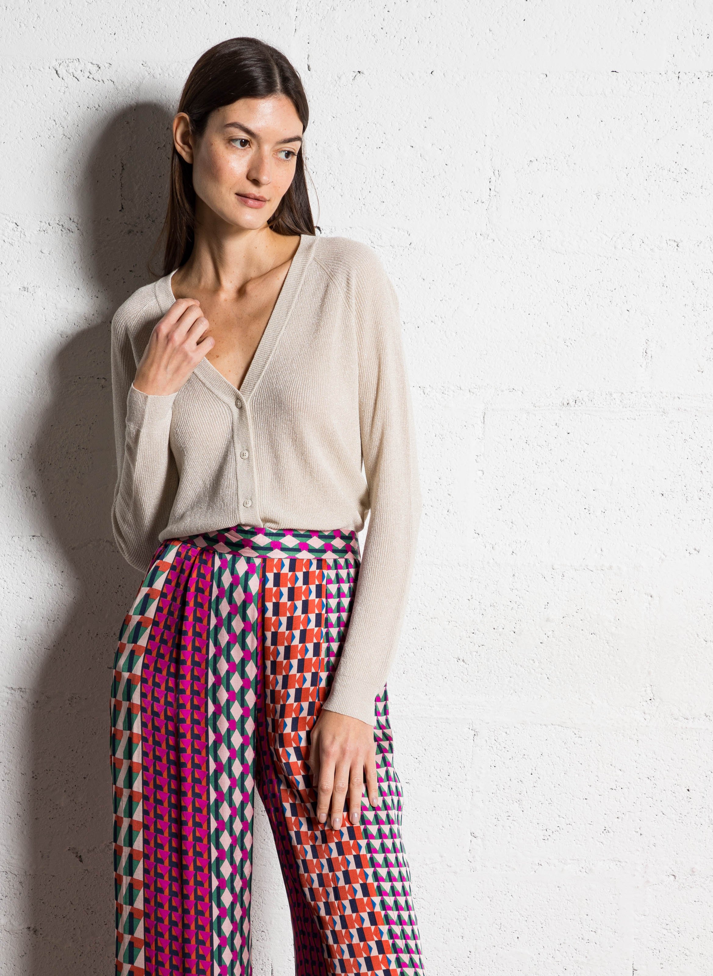 Pantalon droit à imprimé graphique LA PETITE ETOILE Multicolore