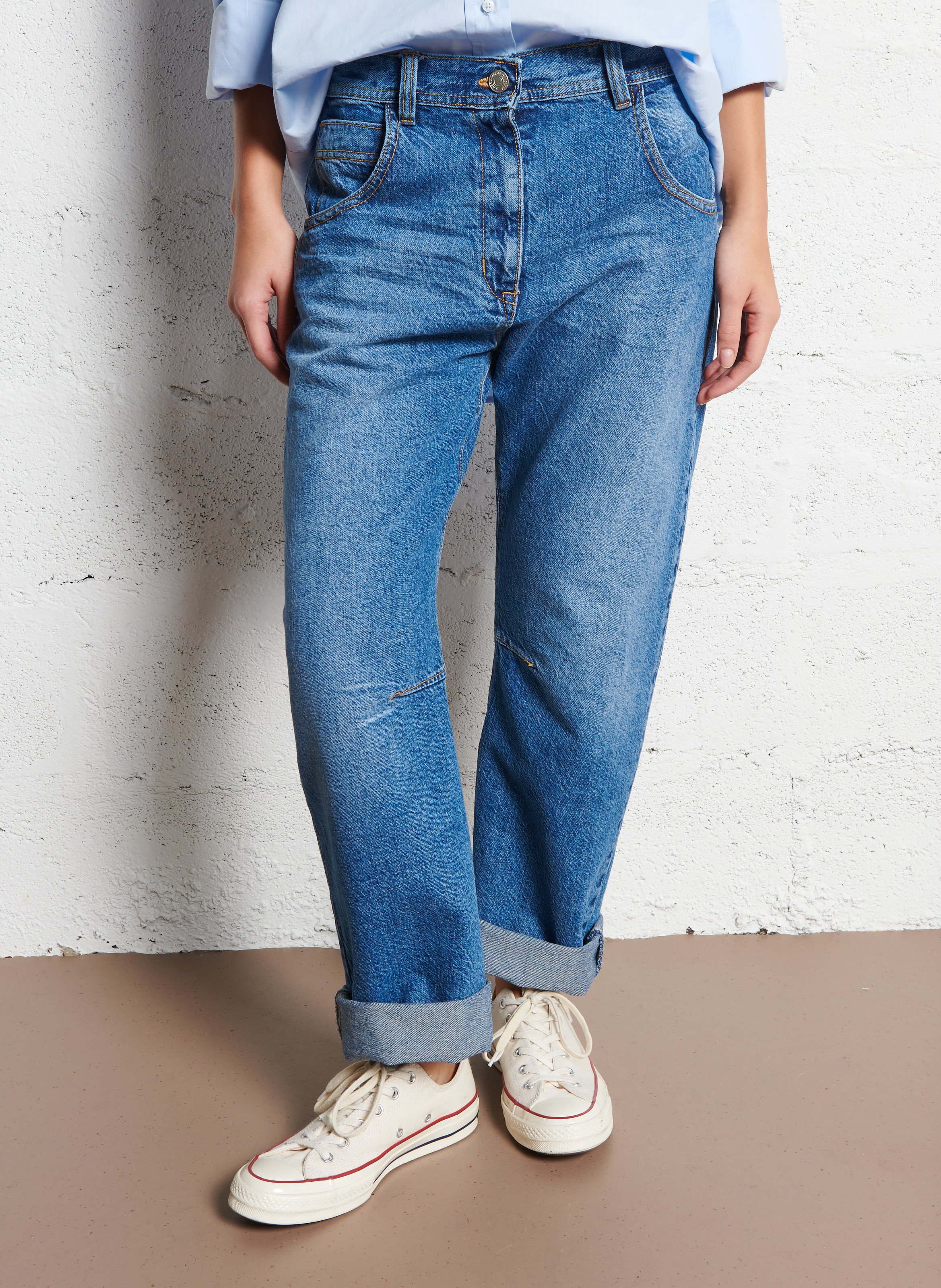 Katoenen jeans met rechte pijp ACQUAVERDE Blauw