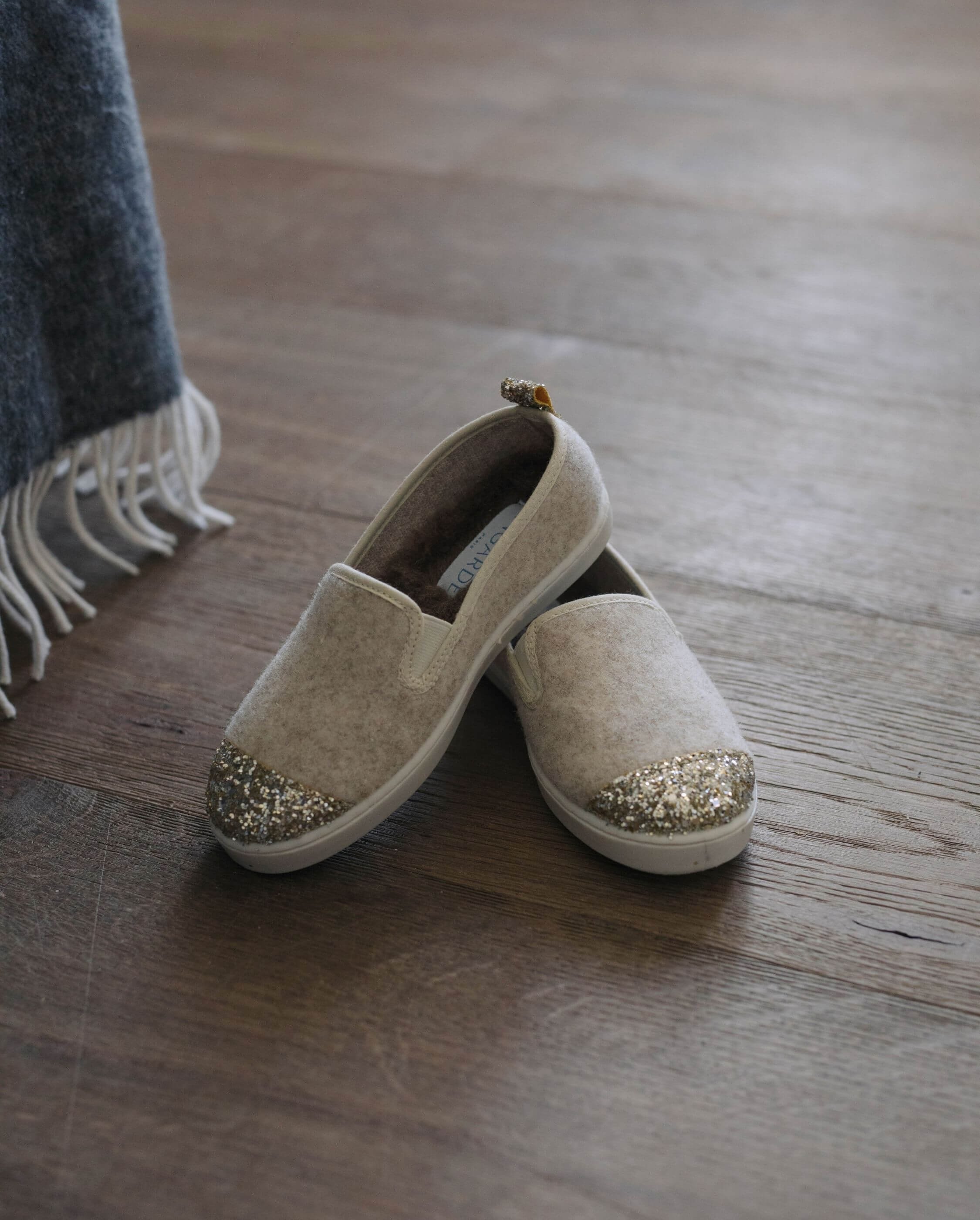 Child wool slipper, beige sequins ANGARDE Beige