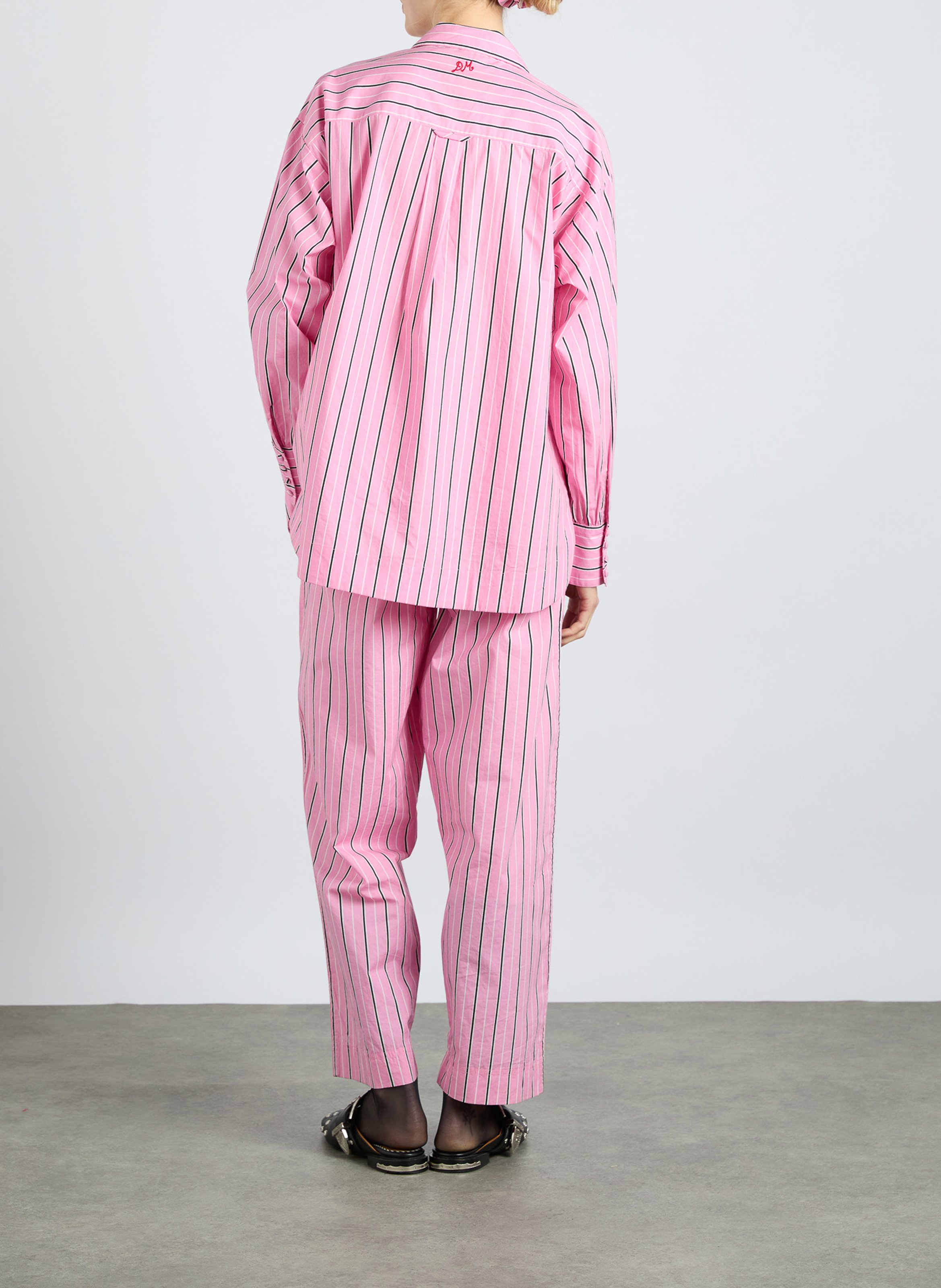 Elasticated straight leg striped trousers DAMSON MADDER Pink