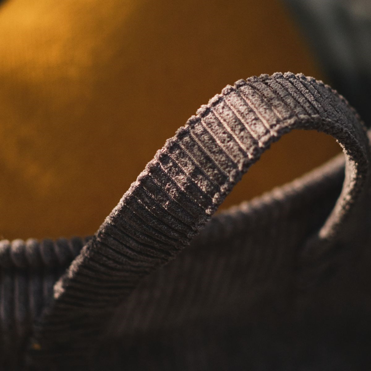 Panier de rangement avec anse en velours FACTORY Bleu