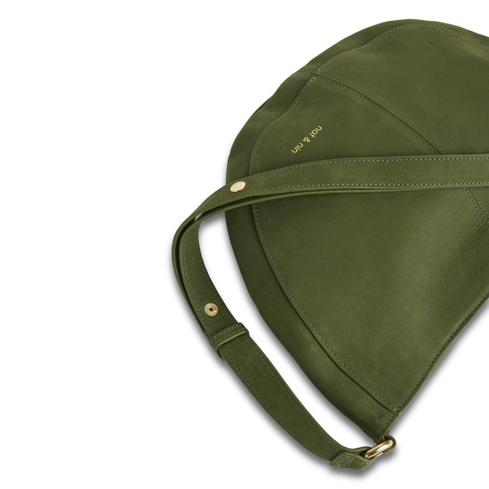 Sac cabas porté épaule en cuir NAT & NIN Vert