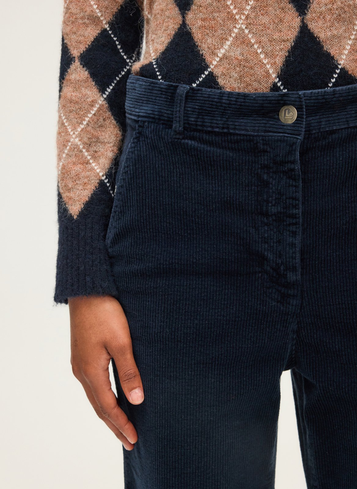 Broek met wijd uitlopende pijpen | katoenblend PABLO Blauw