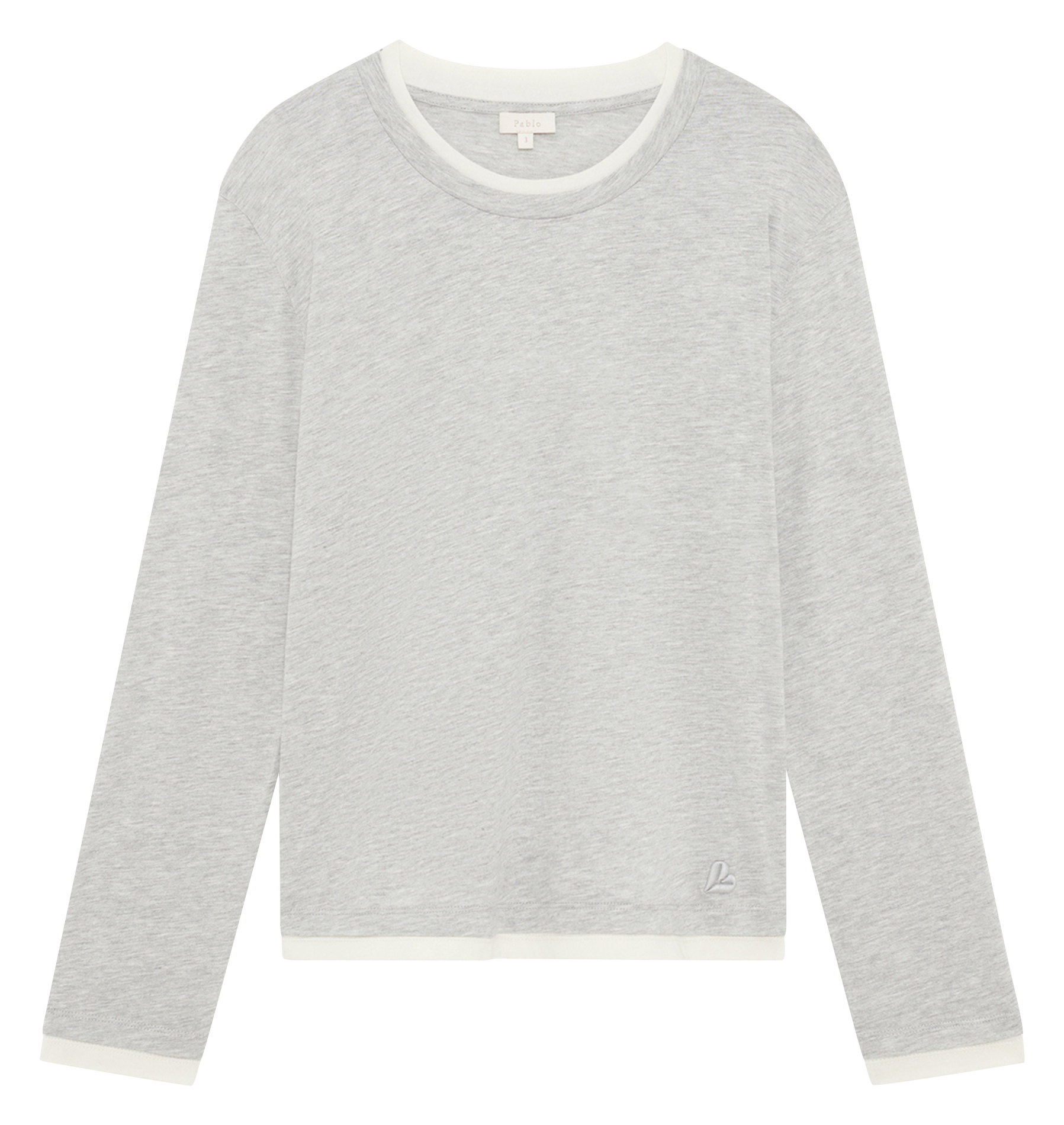 Tee-shirt droit en coton mélangé PABLO Gris