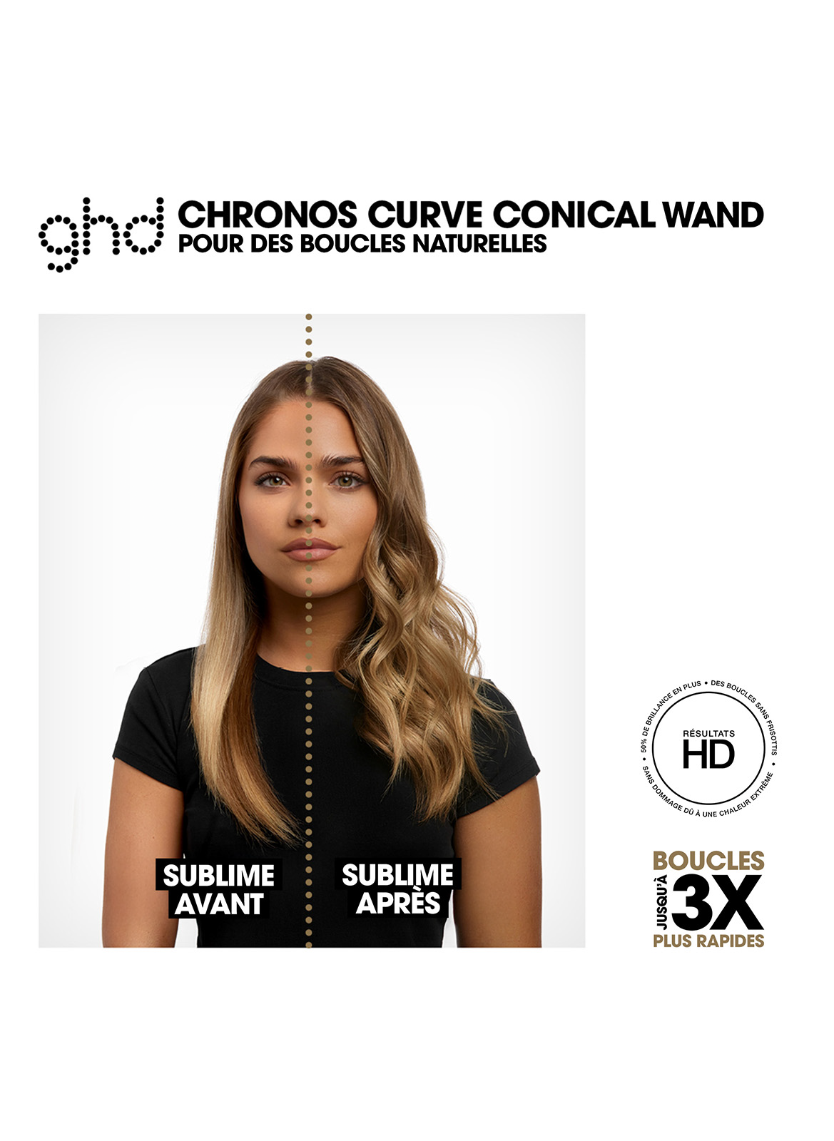 GHD CHRONOS CURVE CONICAL WAND CURLER GHD Noir