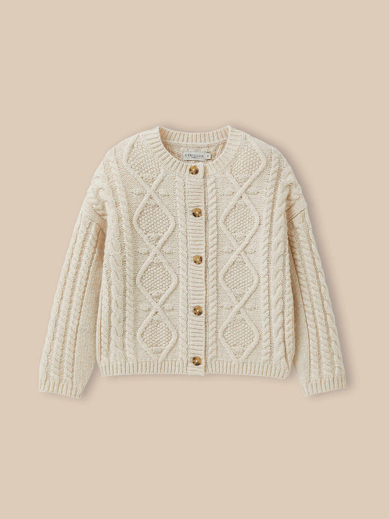 Cable knit wool cardigan CYRILLUS