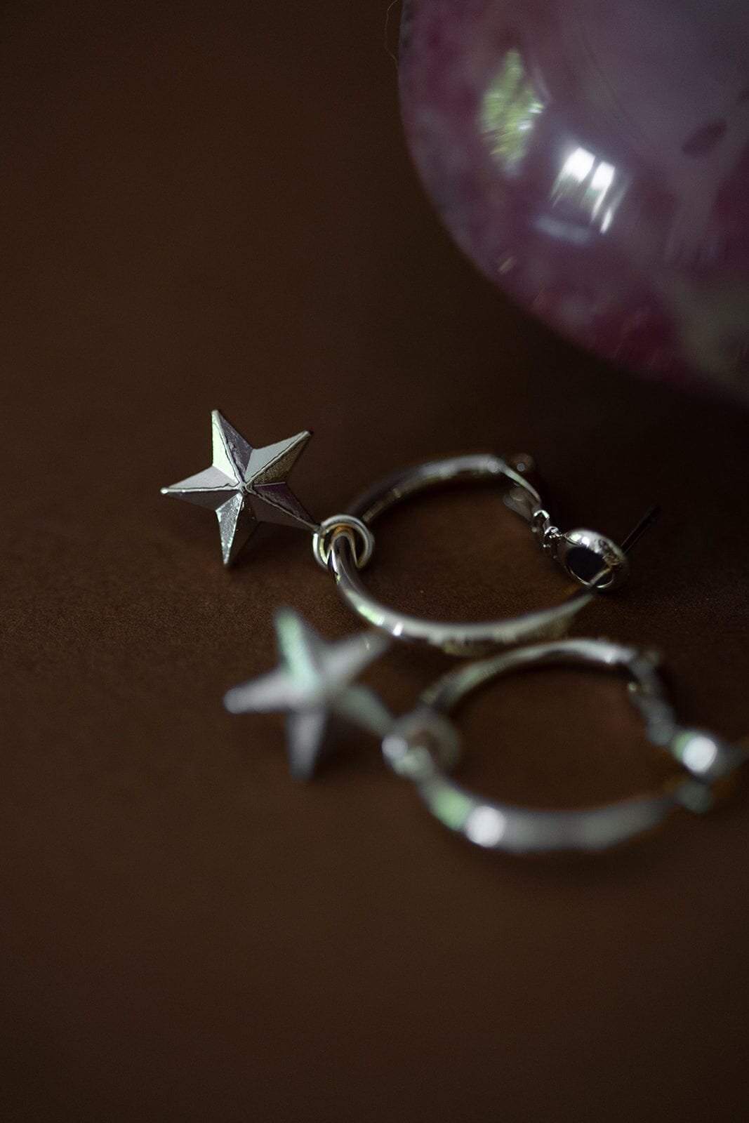 CLÉIA - mini star hoop earrings with fine gold plating MONSIEUR SIMONE Silver