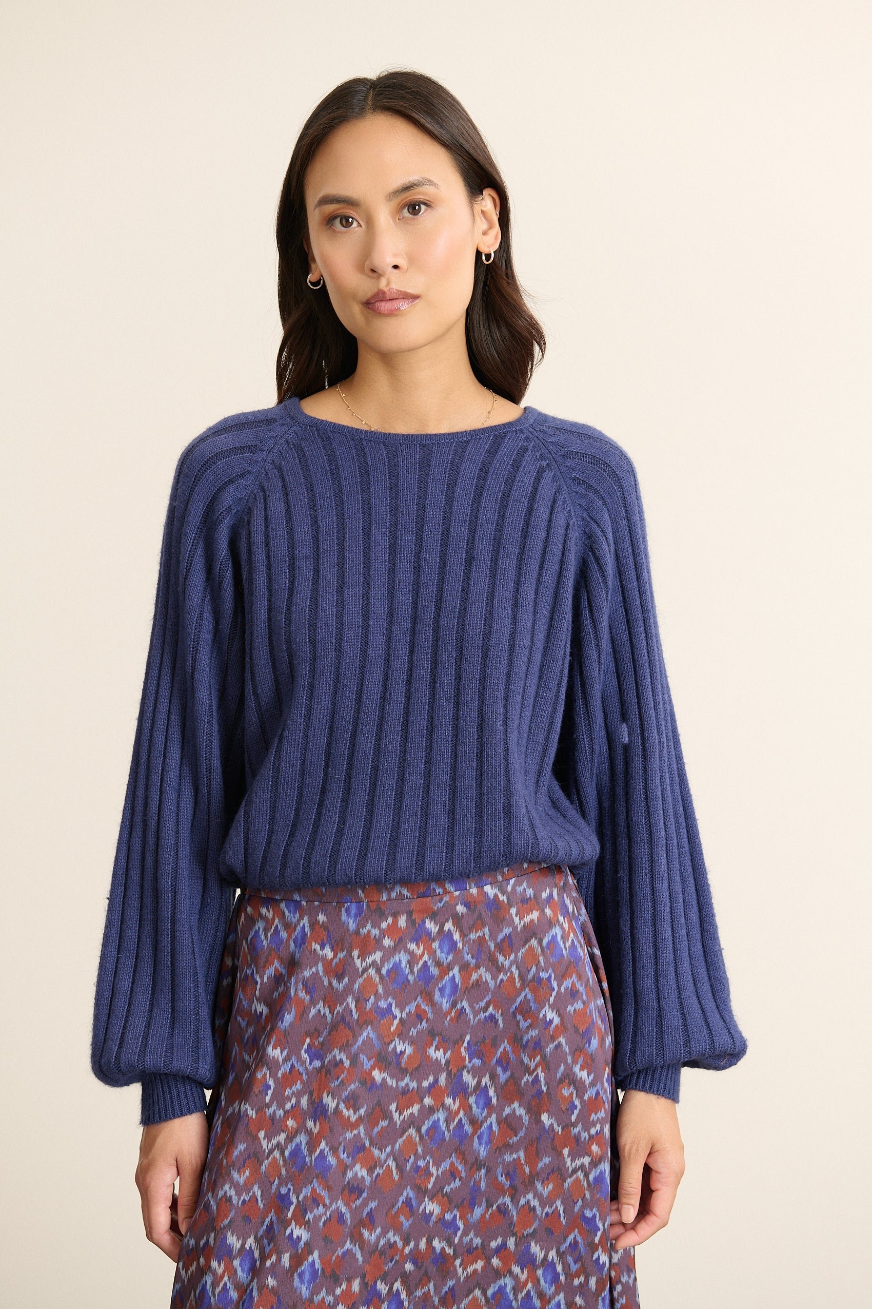 Ribbed knit sweater GARANCE PARIS Blue