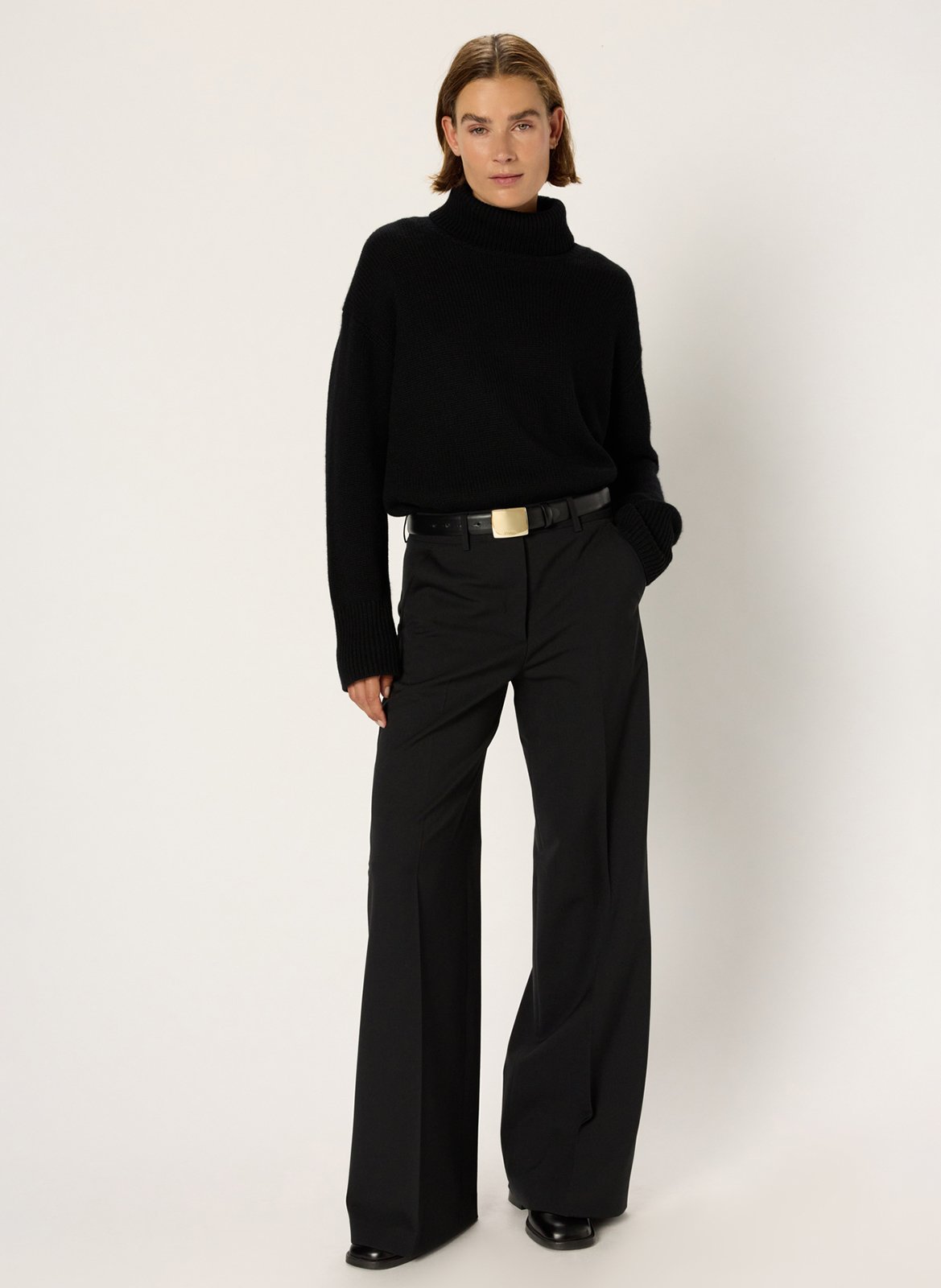 Pull col roulé en cachemire GERARD DAREL Noir