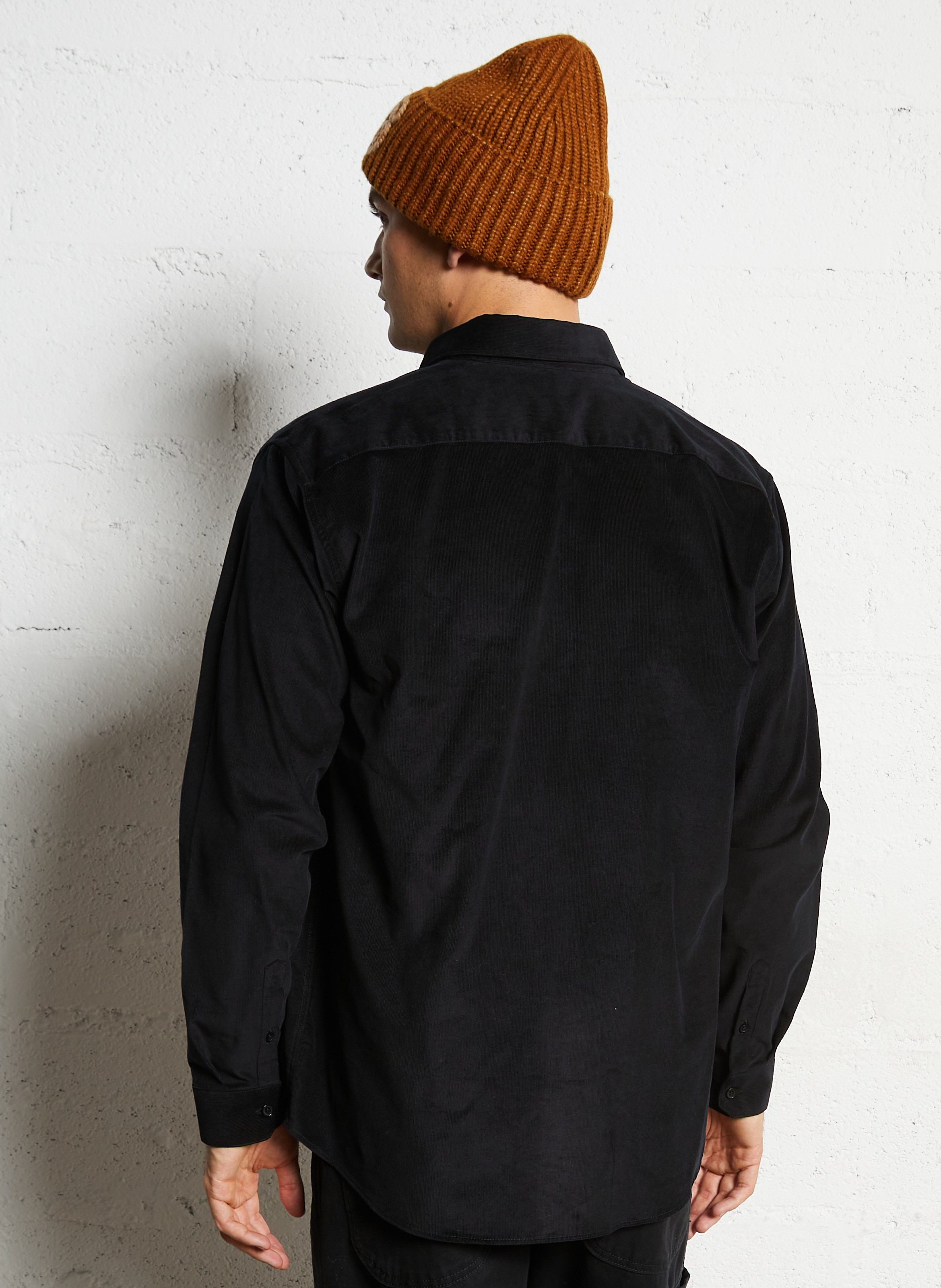 Chemise droite en coton côtelé AU PRINTEMPS PARIS Noir