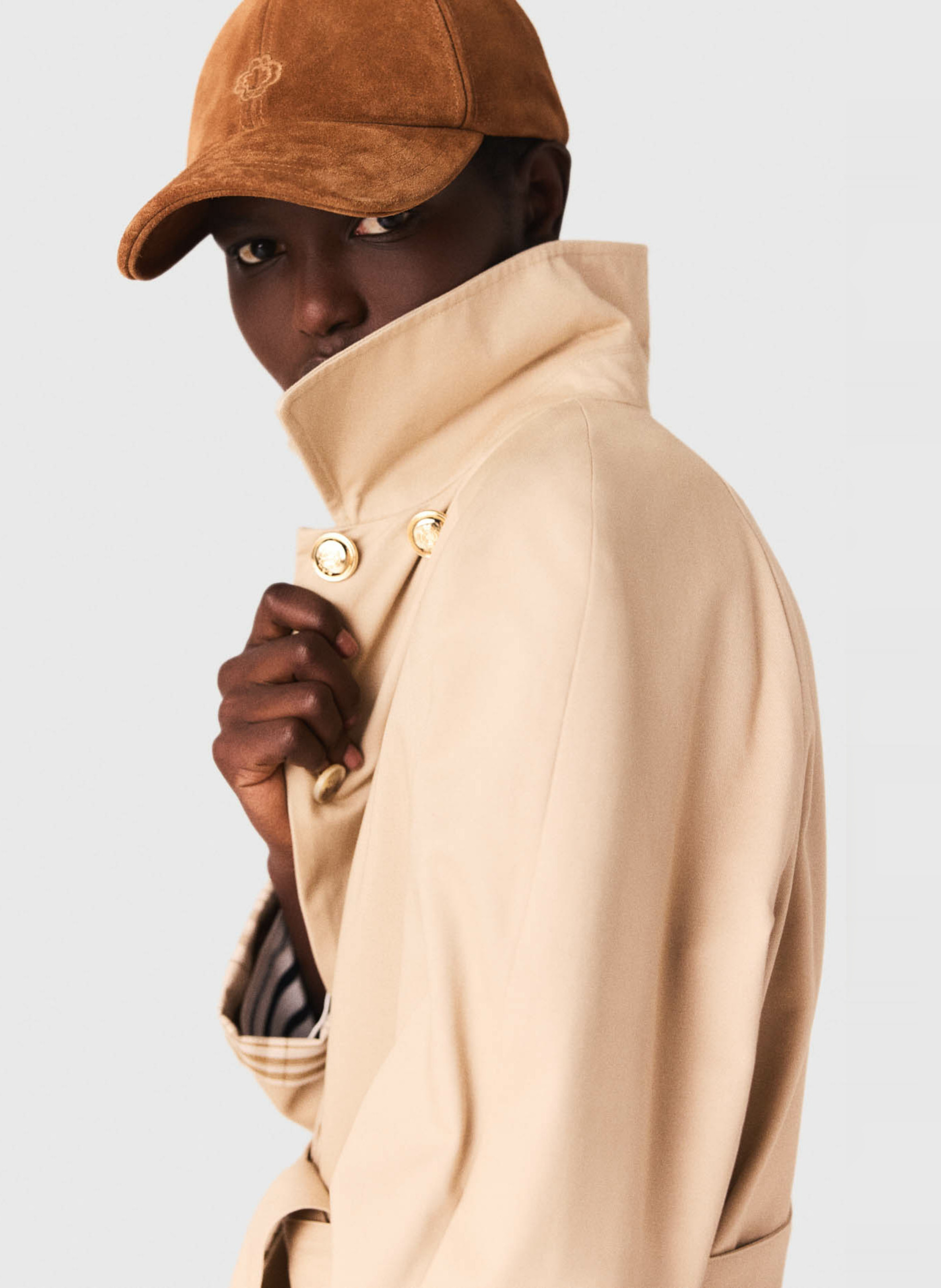 Trench col classique en coton MAJE Beige