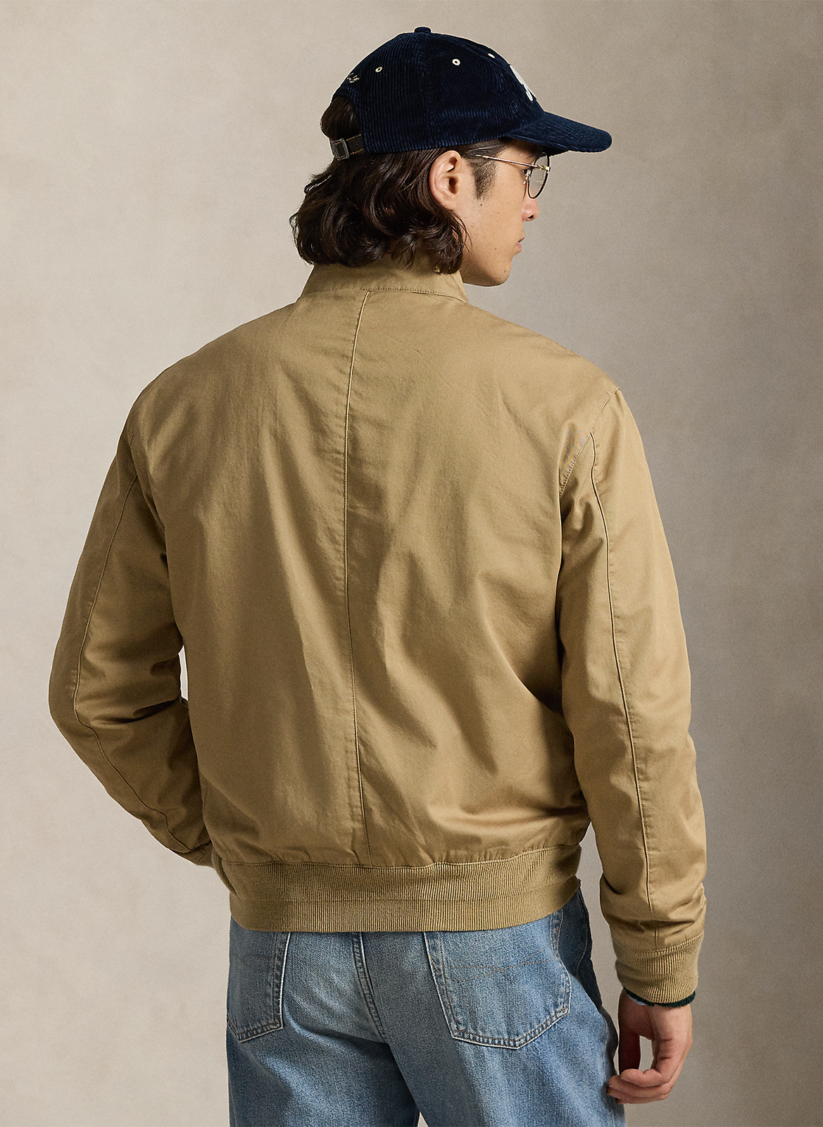 Veste droite col montant en coton POLO RALPH LAUREN Beige