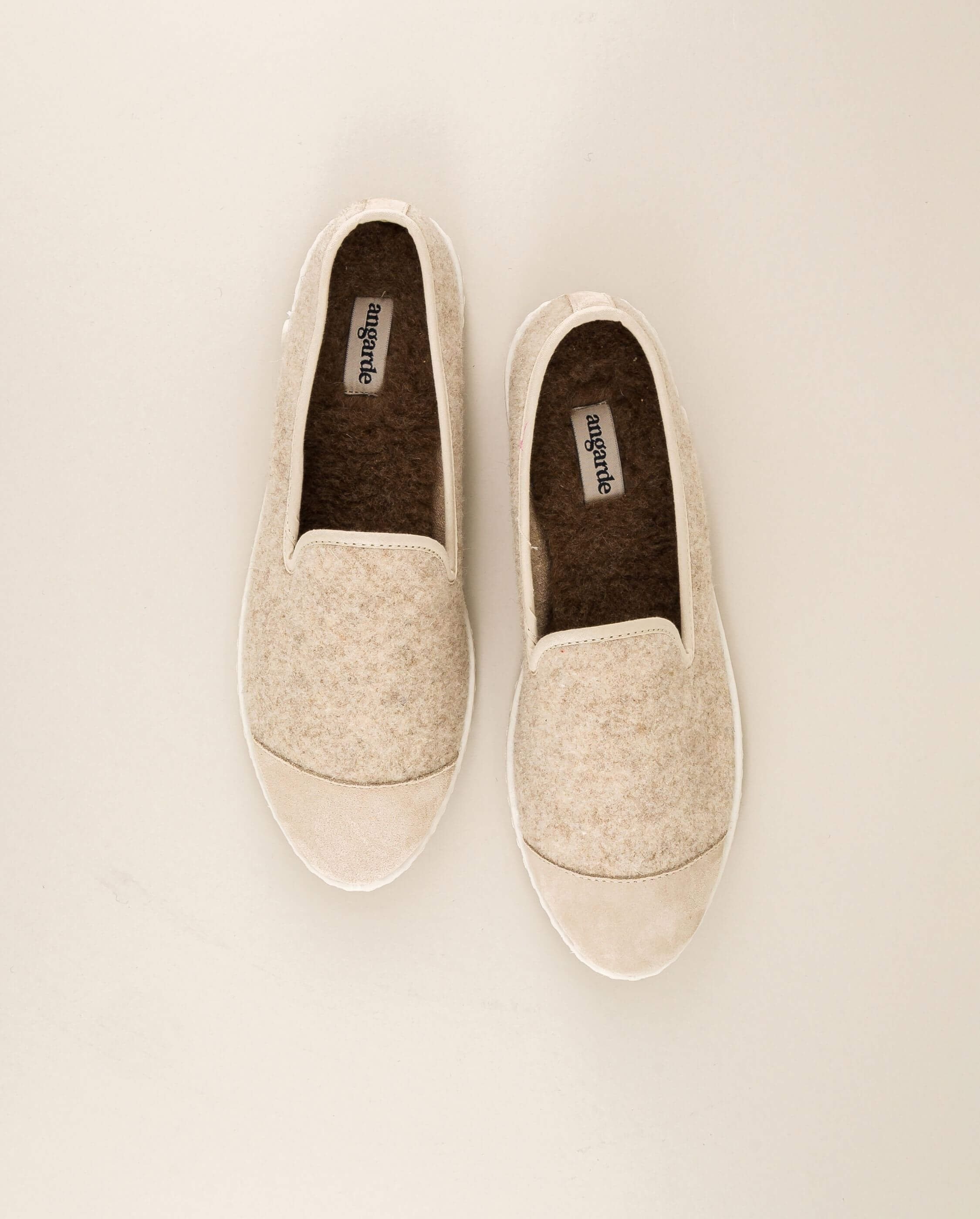 Women's wool slipper, beige nude ANGARDE Beige