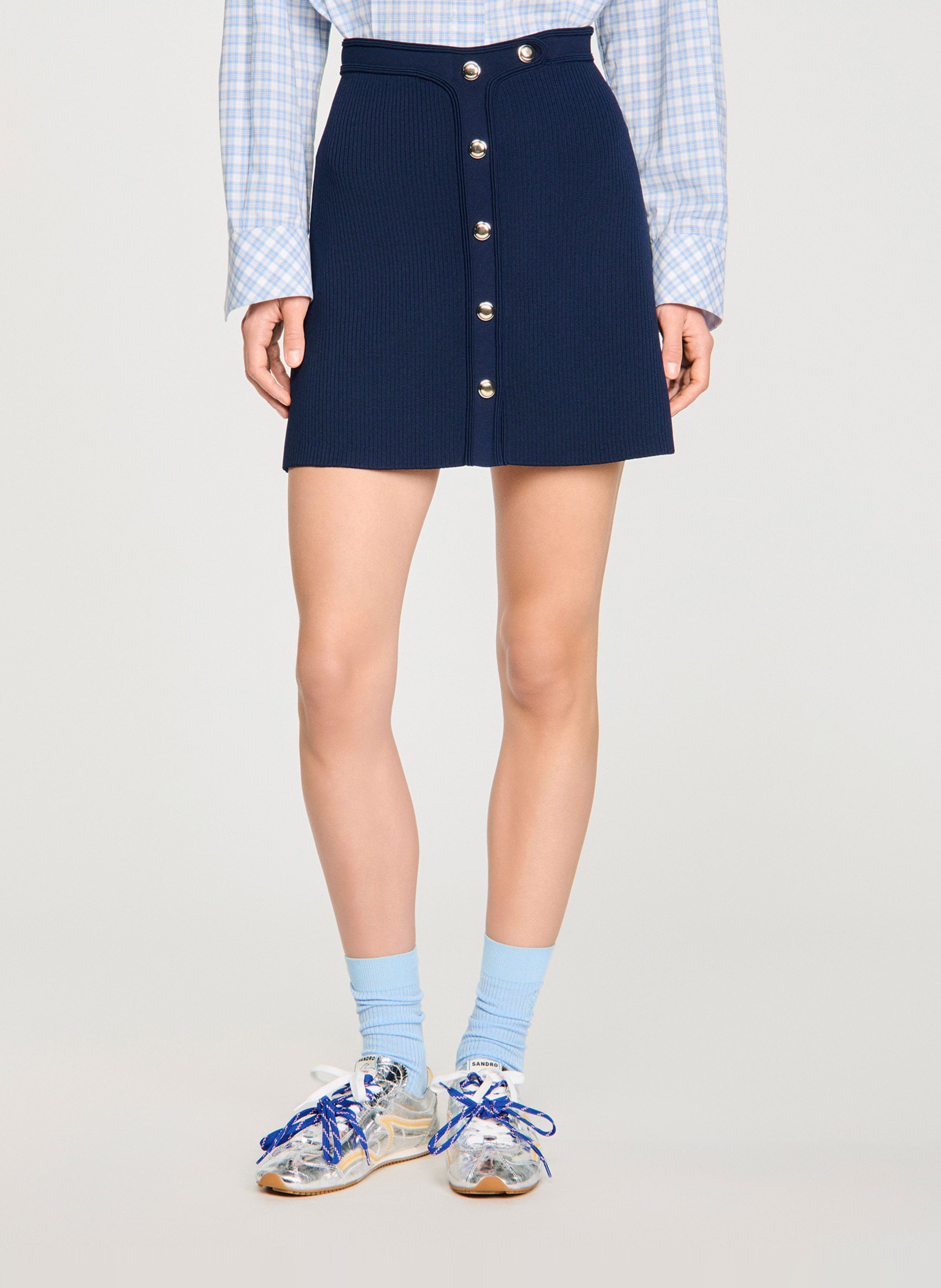 Jupe courté évasée SANDRO Bleu