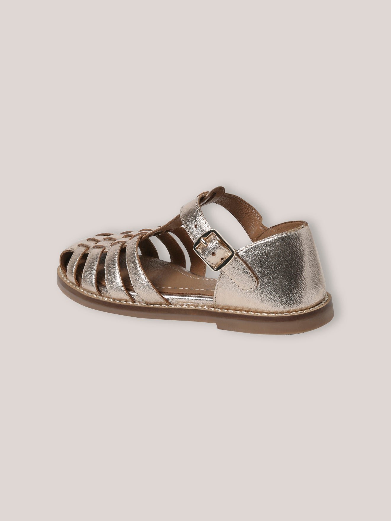 Iridescent leather sandals CYRILLUS Golden