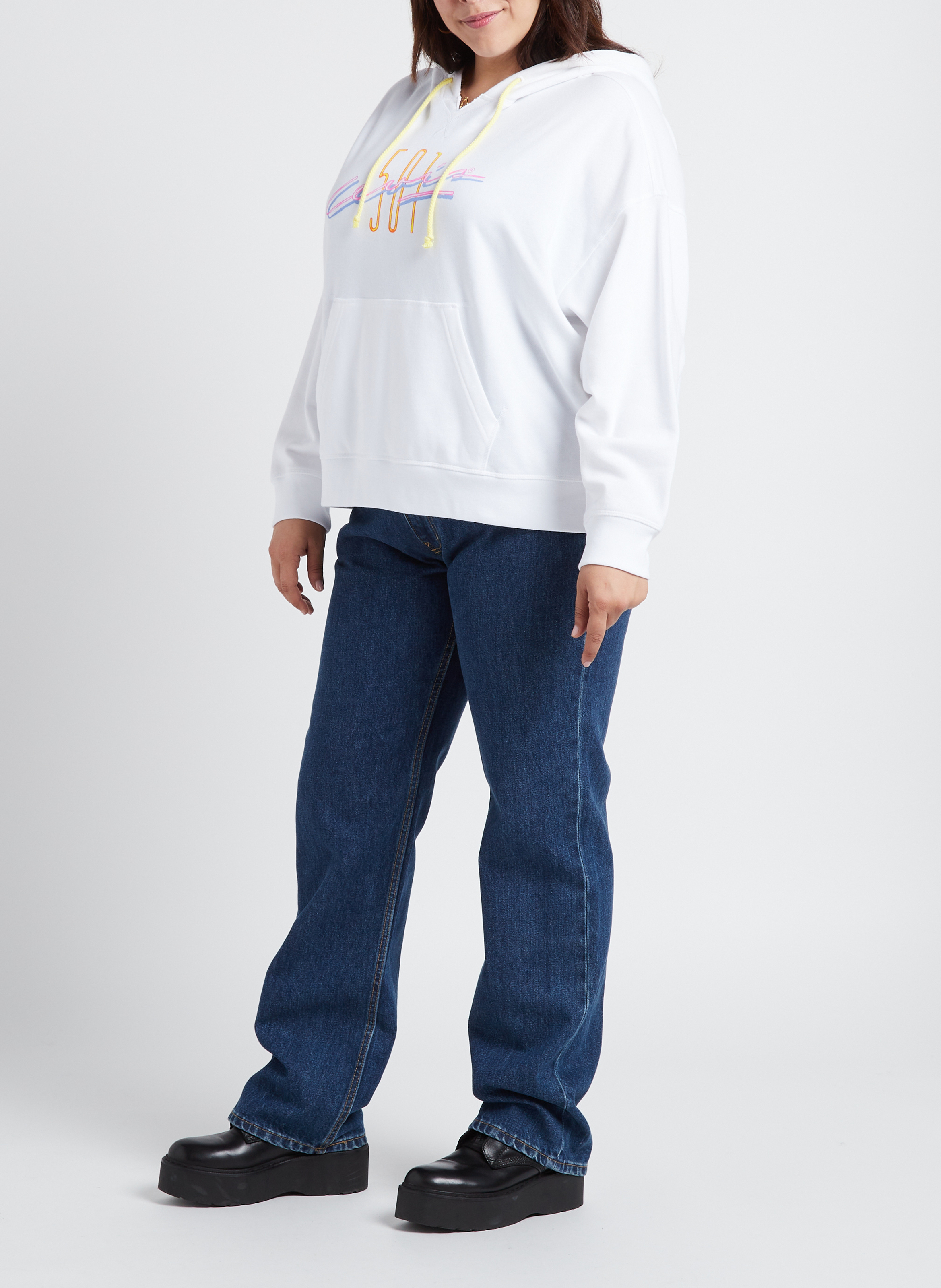 Sweater met zeefdruk | katoenblend LEVI'S Wit