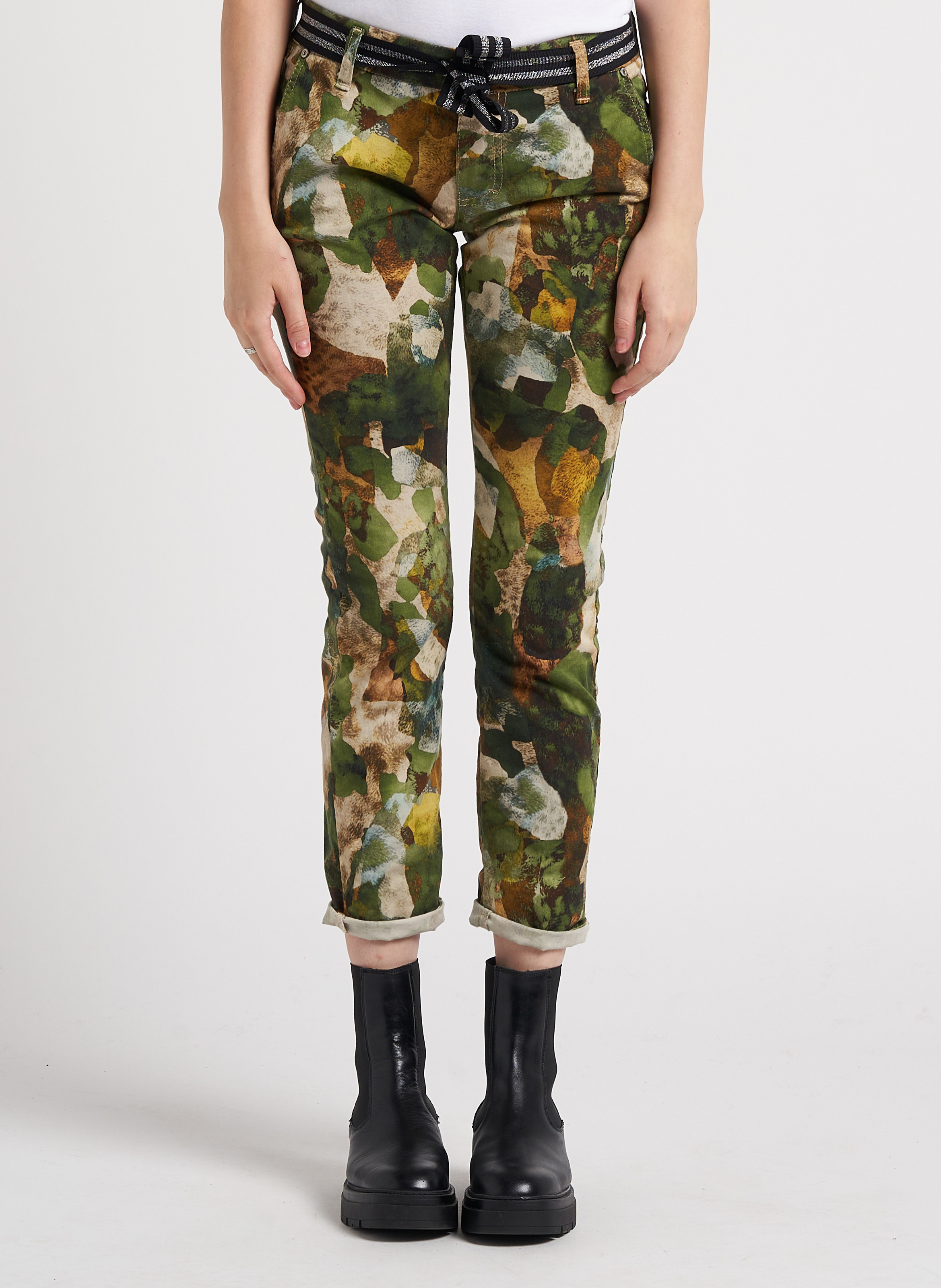 Chinohose aus bedruckter Baumwolle PLEASE Mehrfarbig