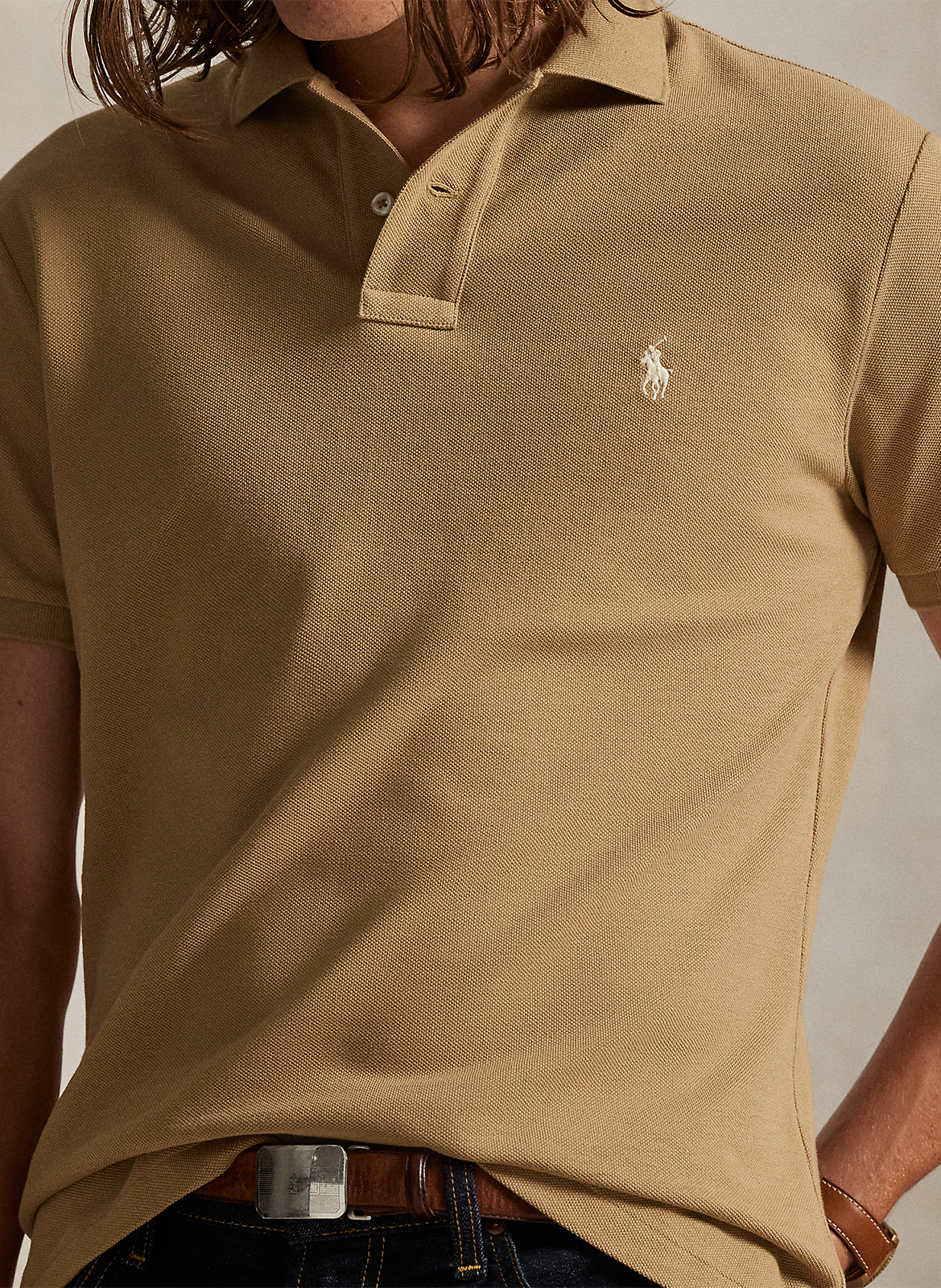 Poloshirt aus Baumwolle, Slim Fit POLO RALPH LAUREN Beige