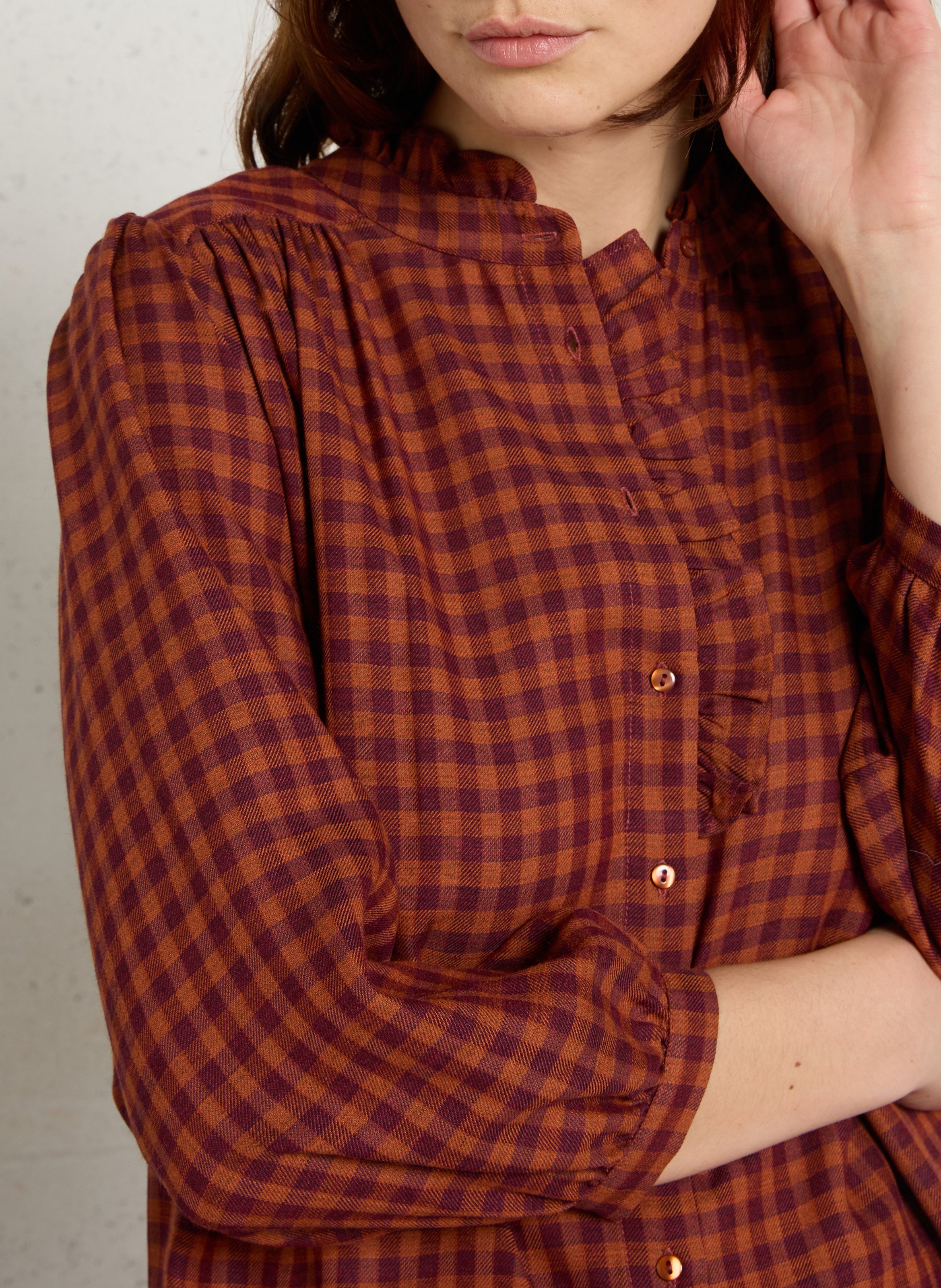 Chemise col rond à carreaux MAISON 123 Multicolore