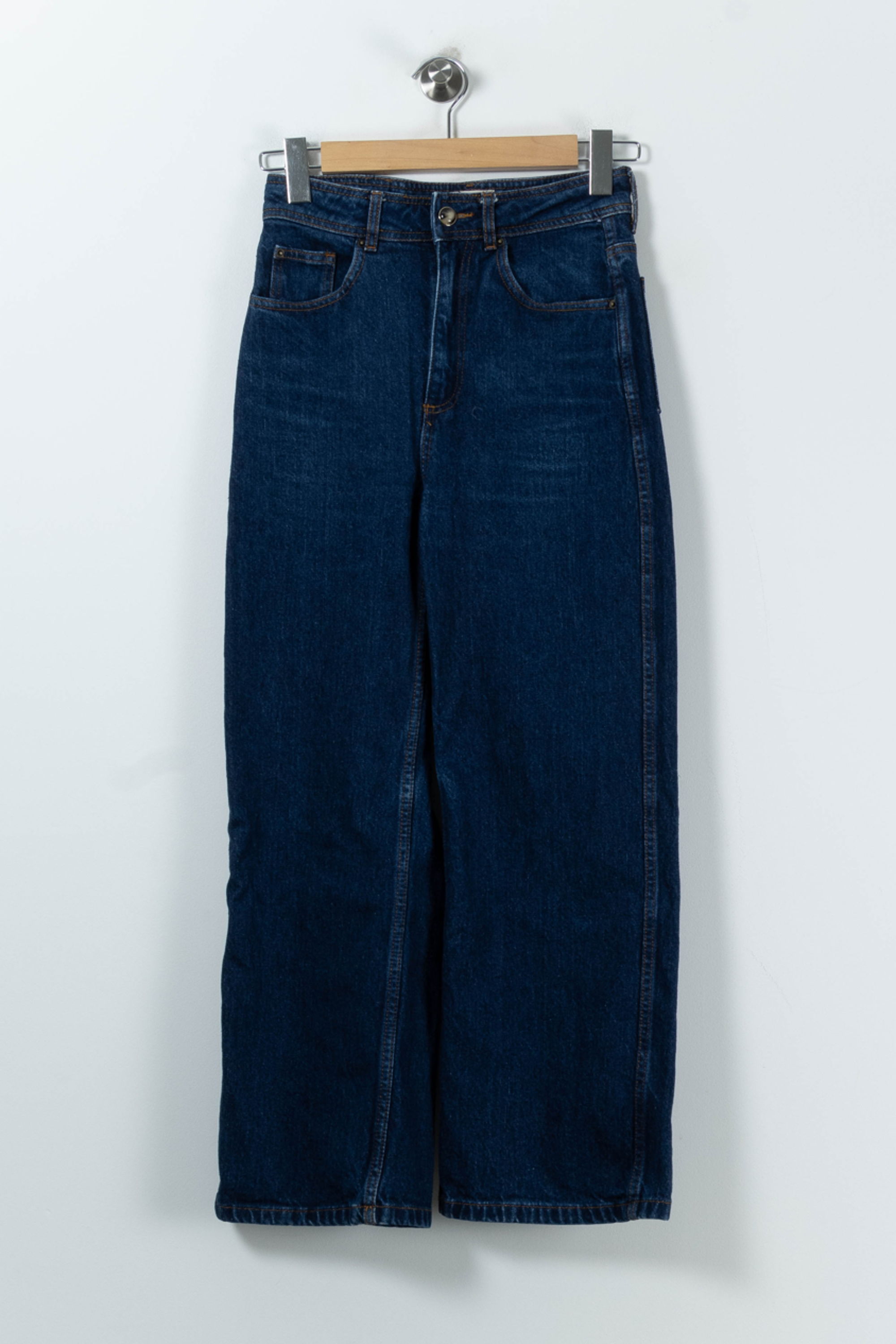 Cropped slim jeans with studs SEZANE - Seconde main Blue