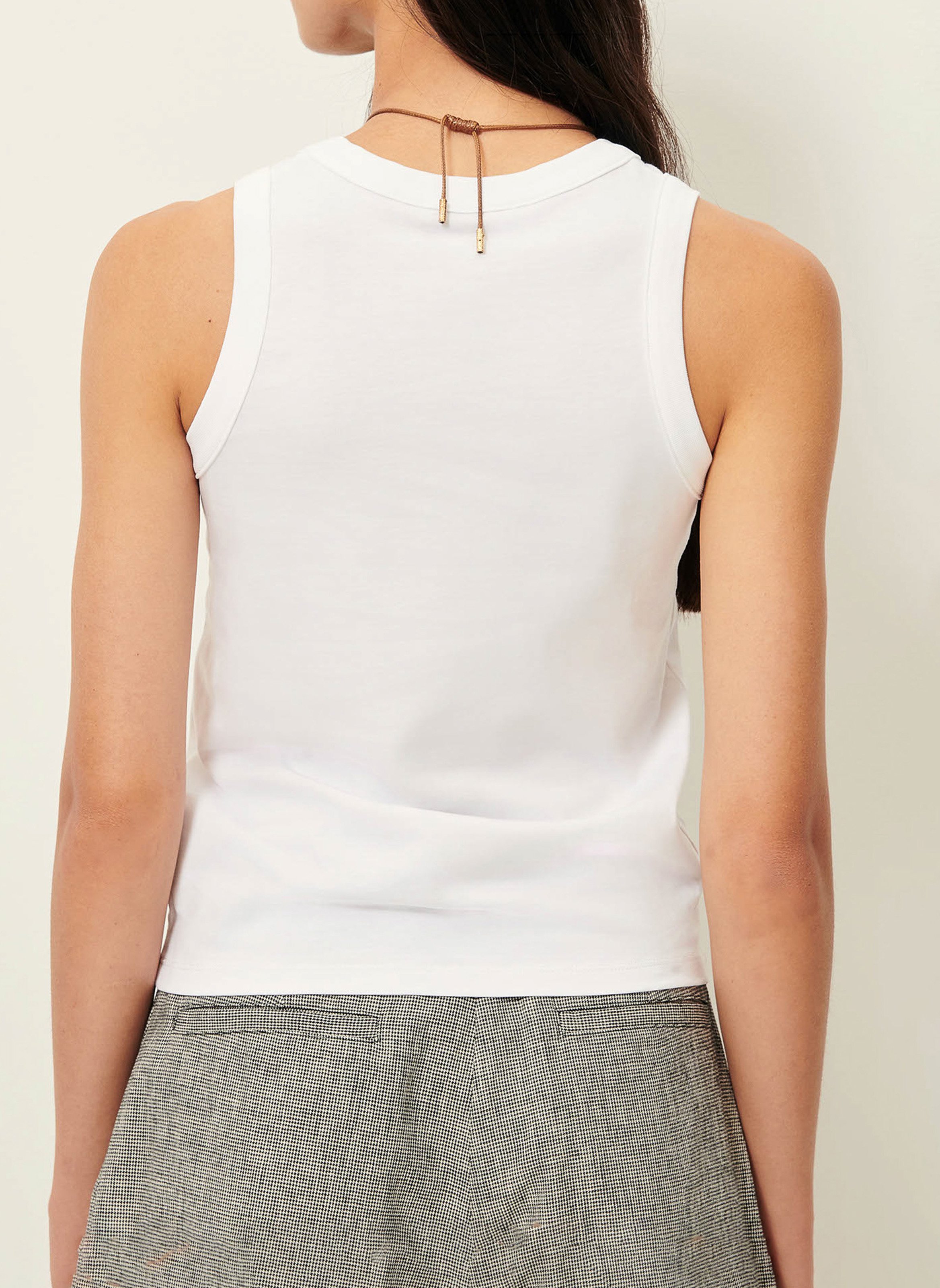 Rechte, katoenen singlet SESSUN Wit