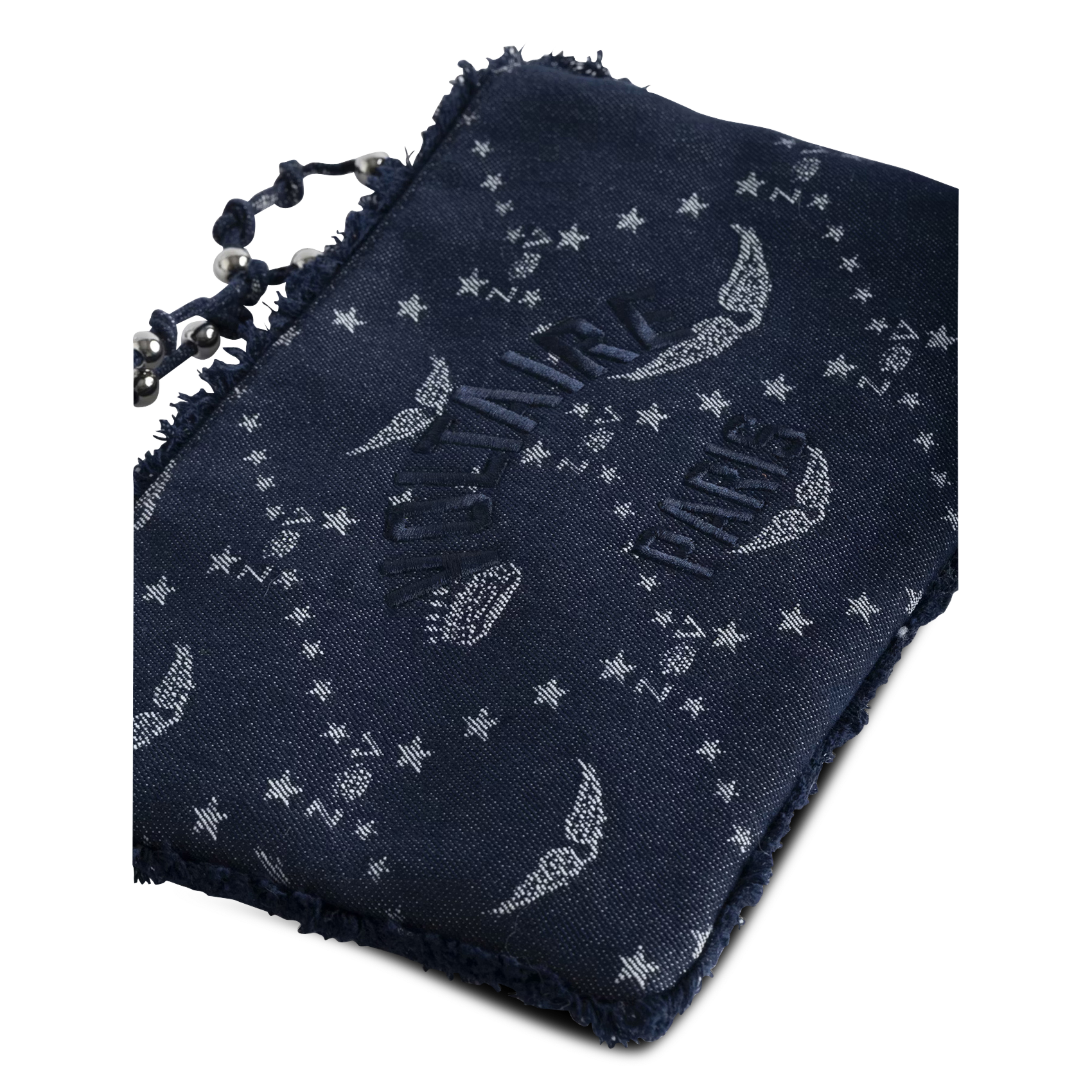 Printed denim clutch ZADIG&VOLTAIRE Blue