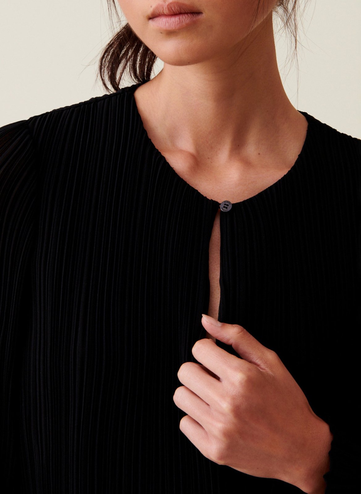 Robe courte col rond plissée CLAUDIE PIERLOT Noir