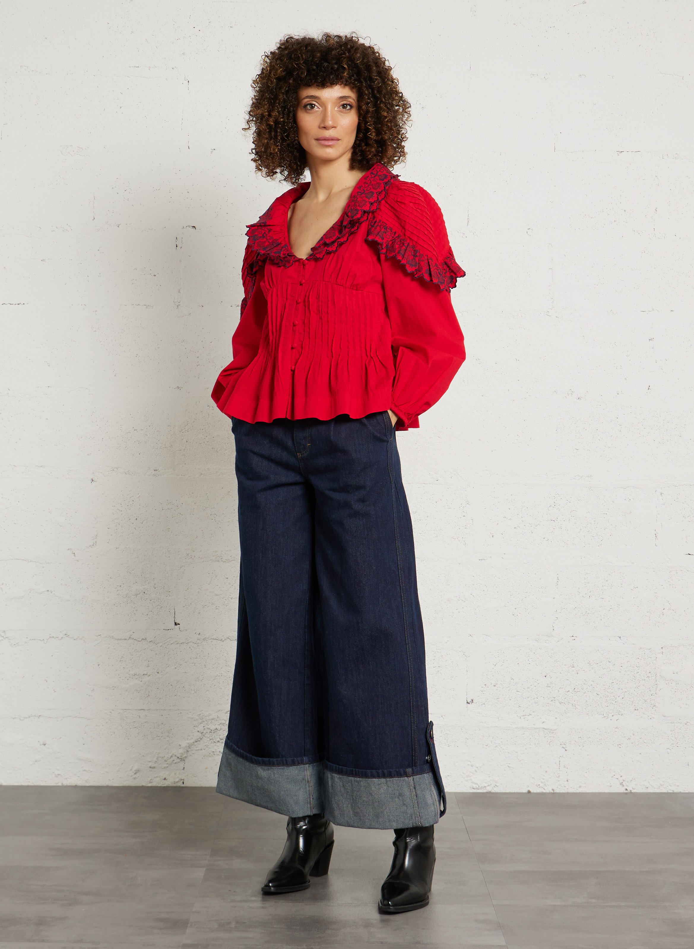 Gerade geschnittenes Hemd aus Bio-Baumwolle DAMSON MADDER Rot