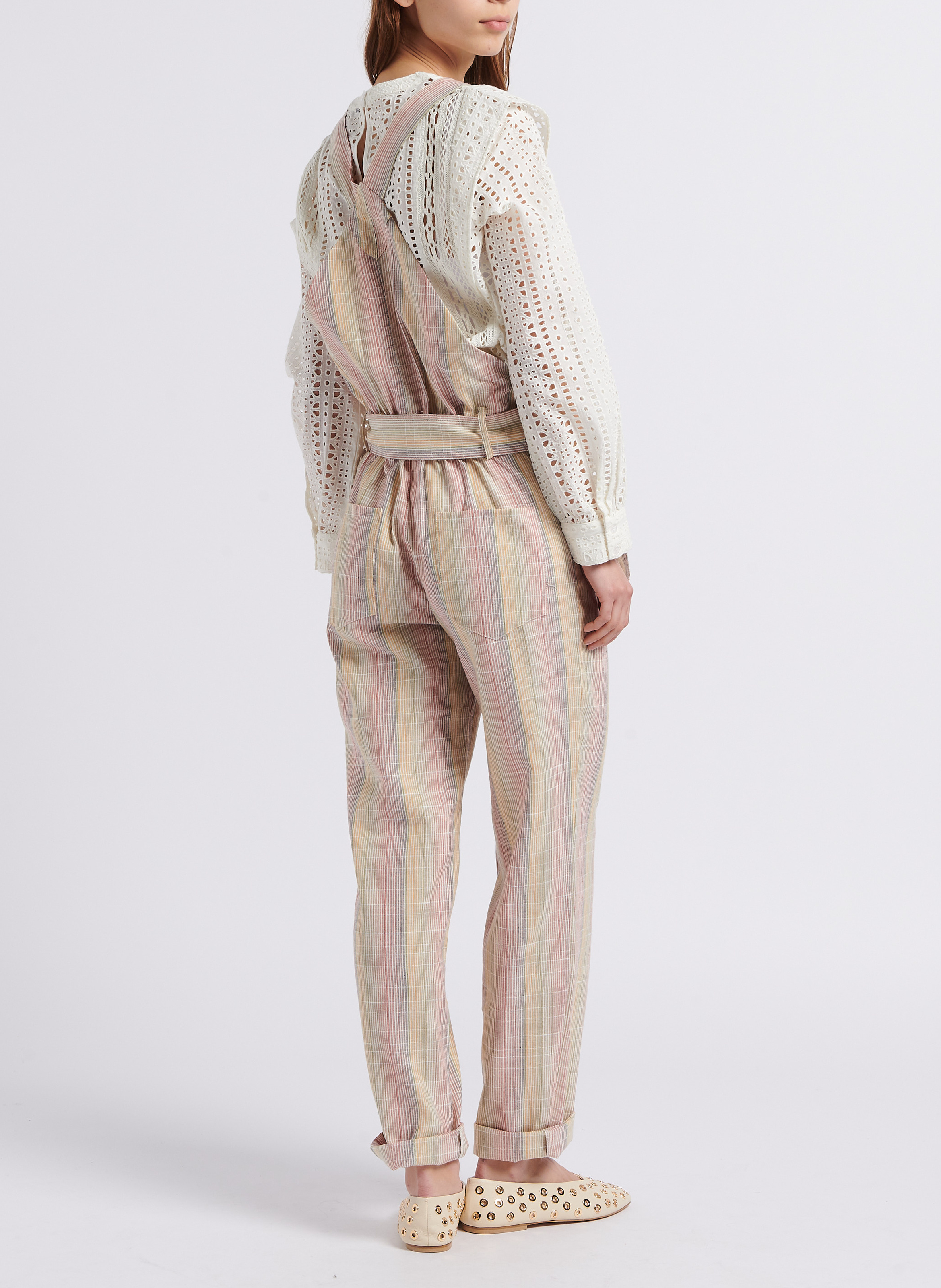 Salopette rayée en lin mélangé THE LABEL EDITION Multicolore