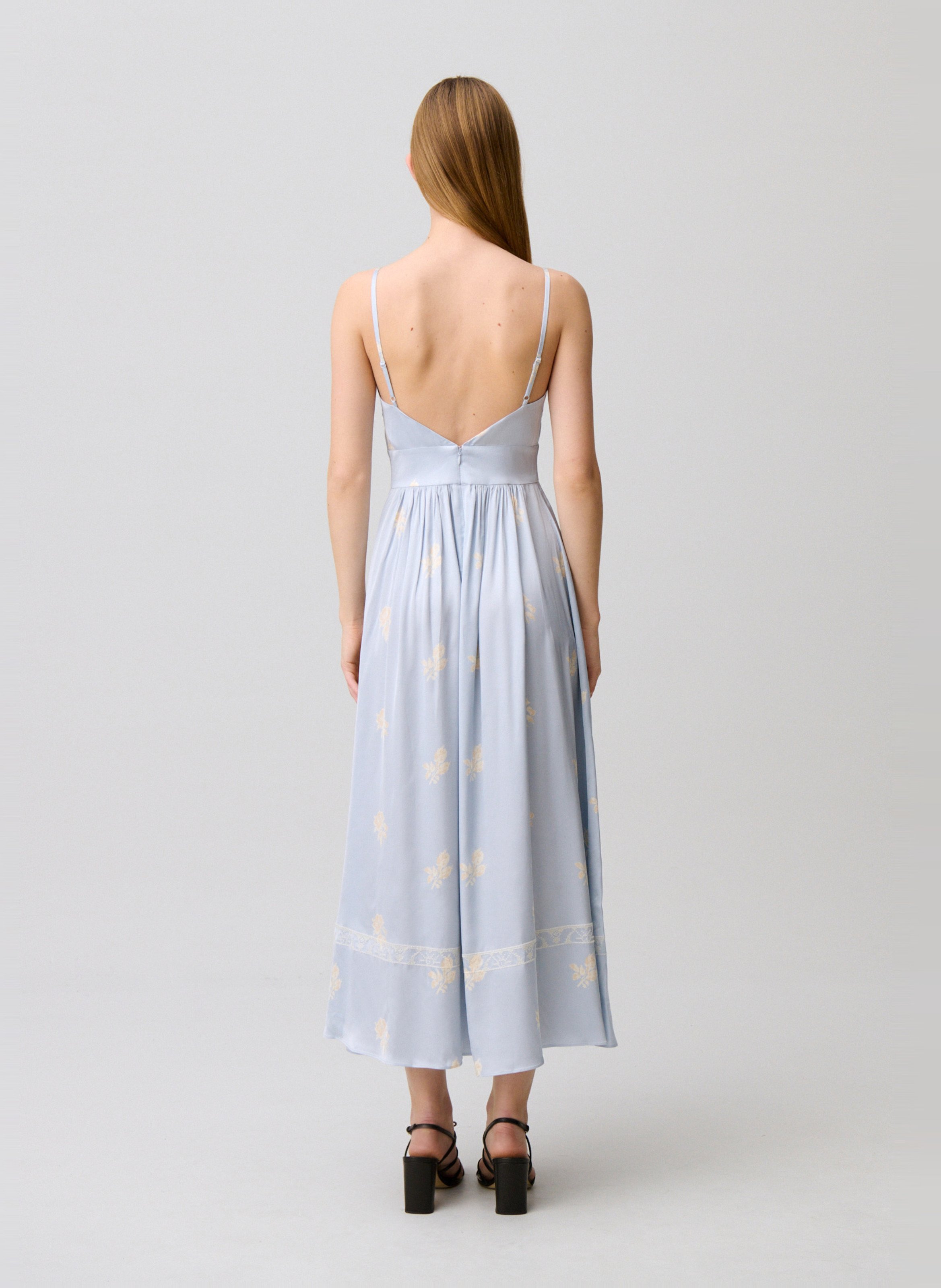 Langes, besticktes Kleid mit V-Ausschnitt CLAUDIE PIERLOT Mehrfarbig