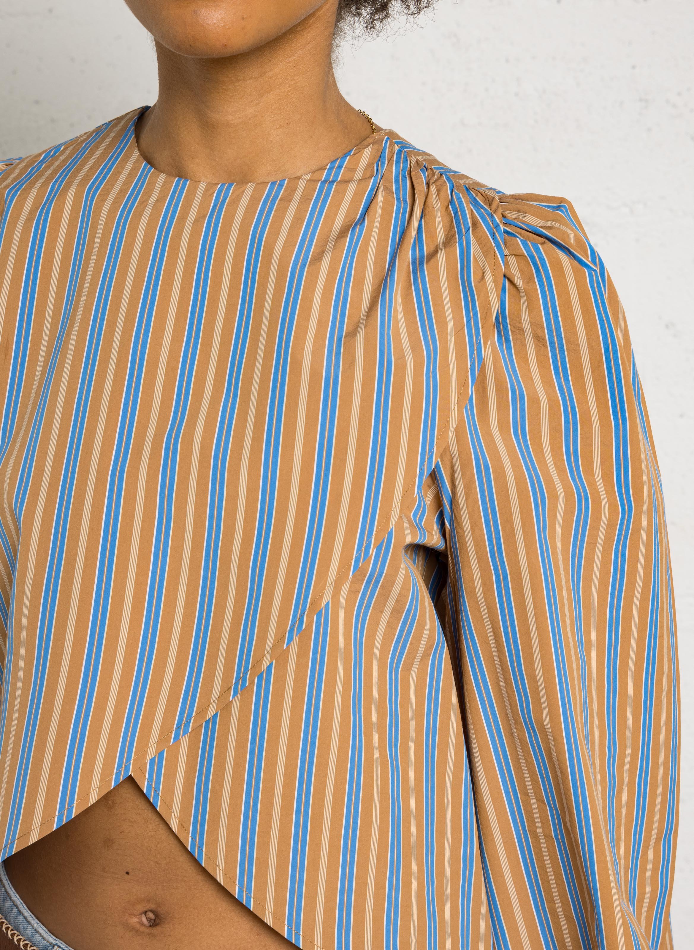 Striped round-neck top BELLEPIECE Brown