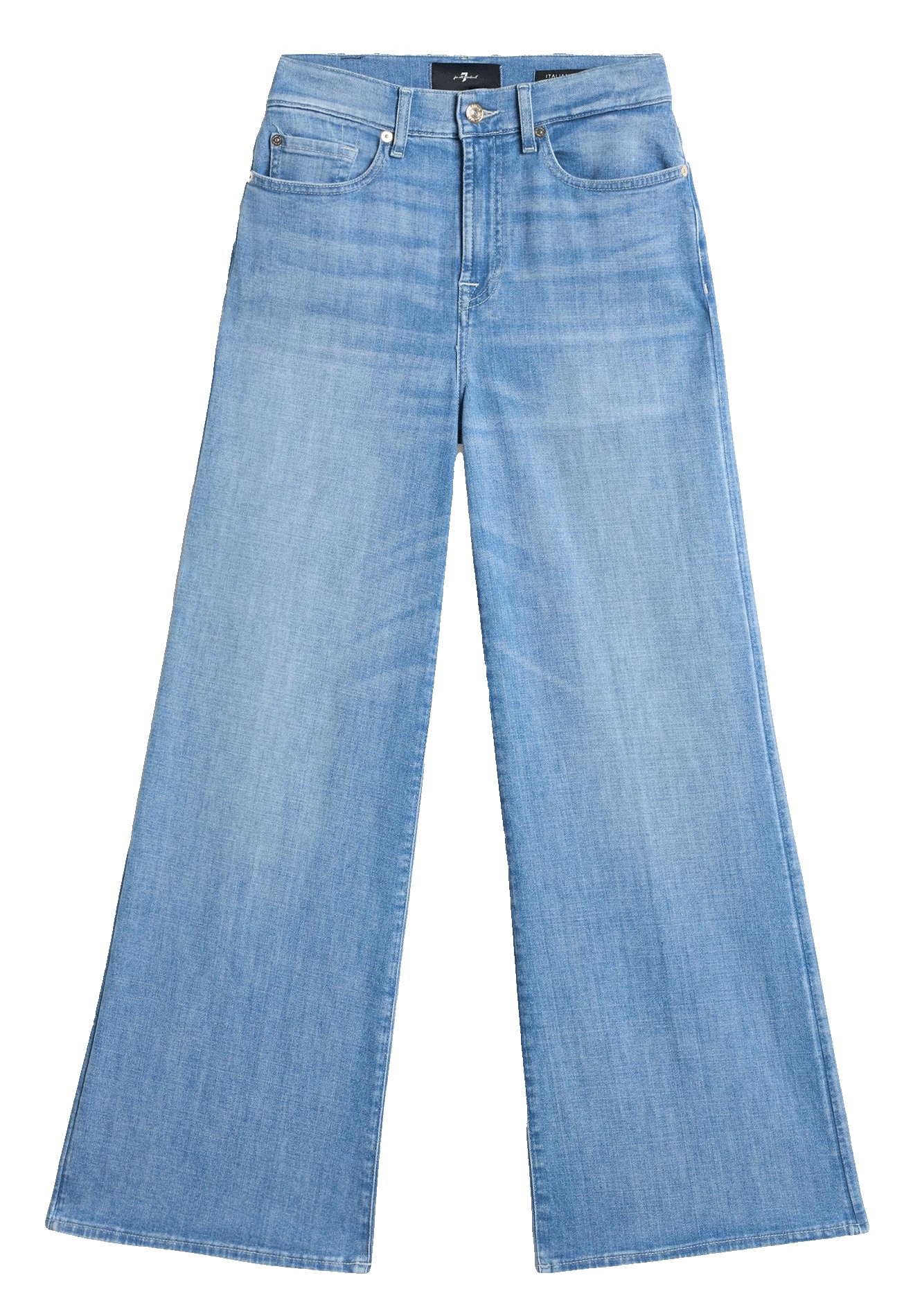 Flared cotton-blend jeans 7 FOR ALL MANKIND Blue
