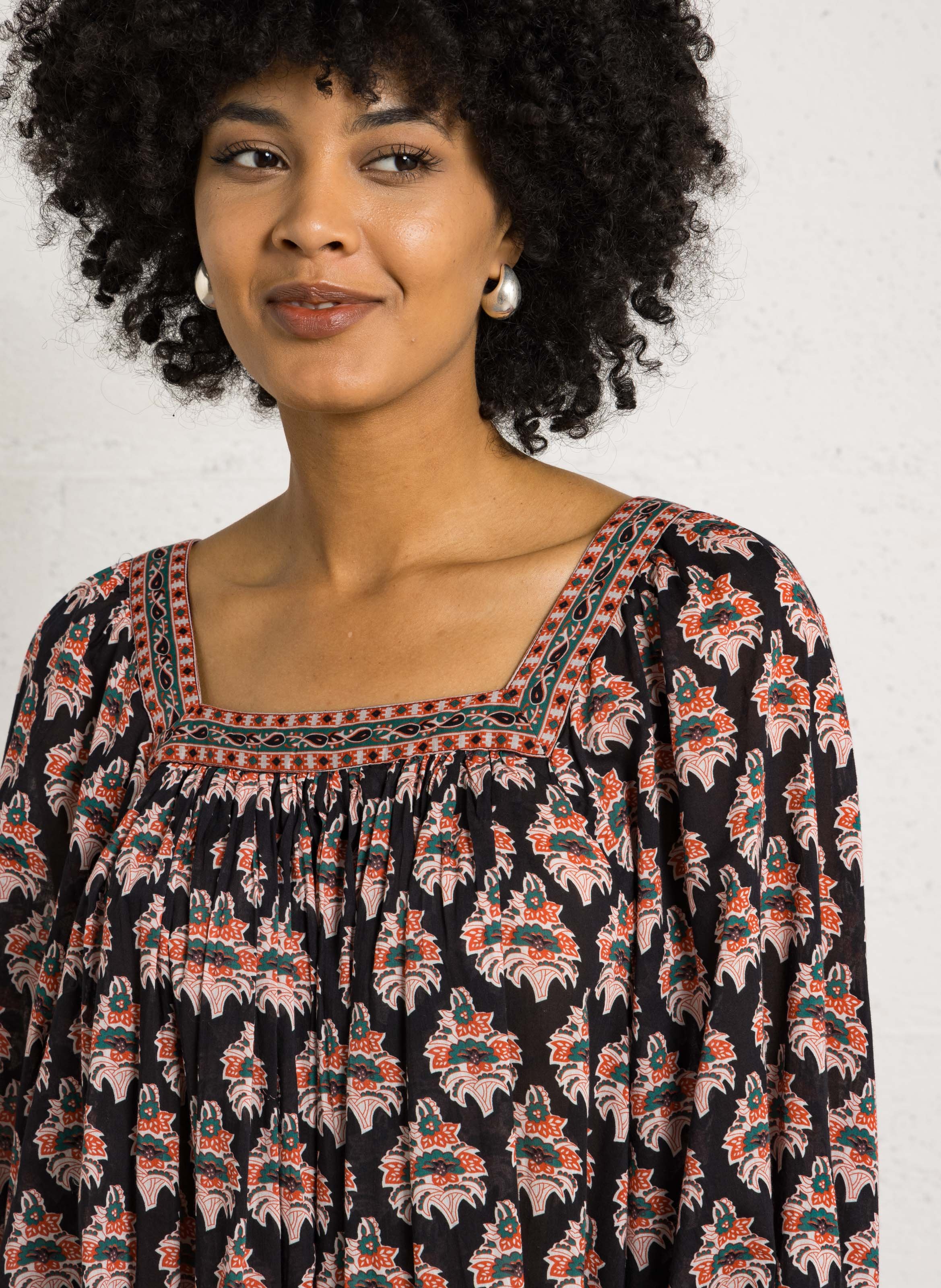 Robe courte imprimée en coton PETITE MENDIGOTE Multicolore