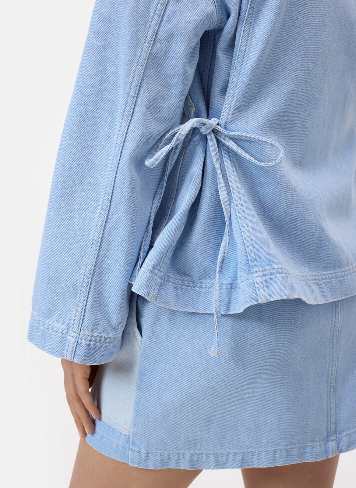 Veste oversize col classique en coton et coton recyclé mélangé CLOSED Bleu