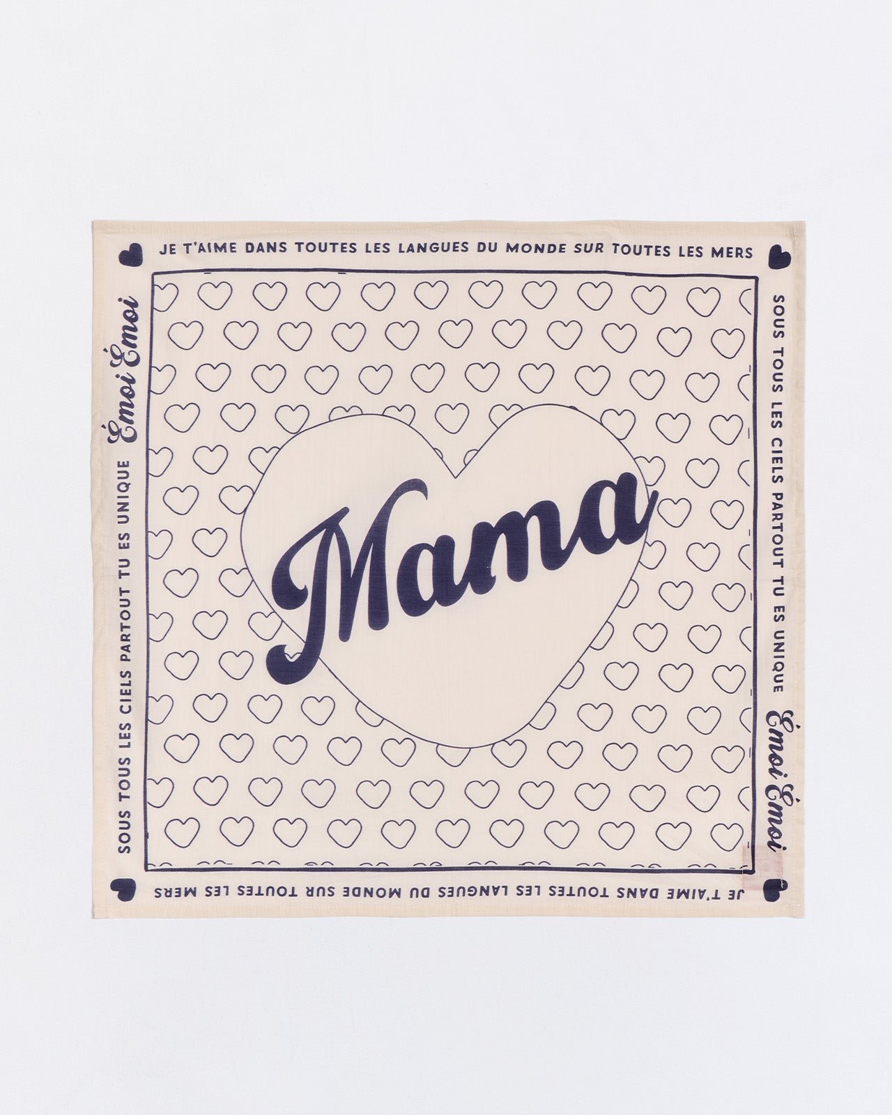 Bandana poème je t'aime mama EMOI EMOI Blanc